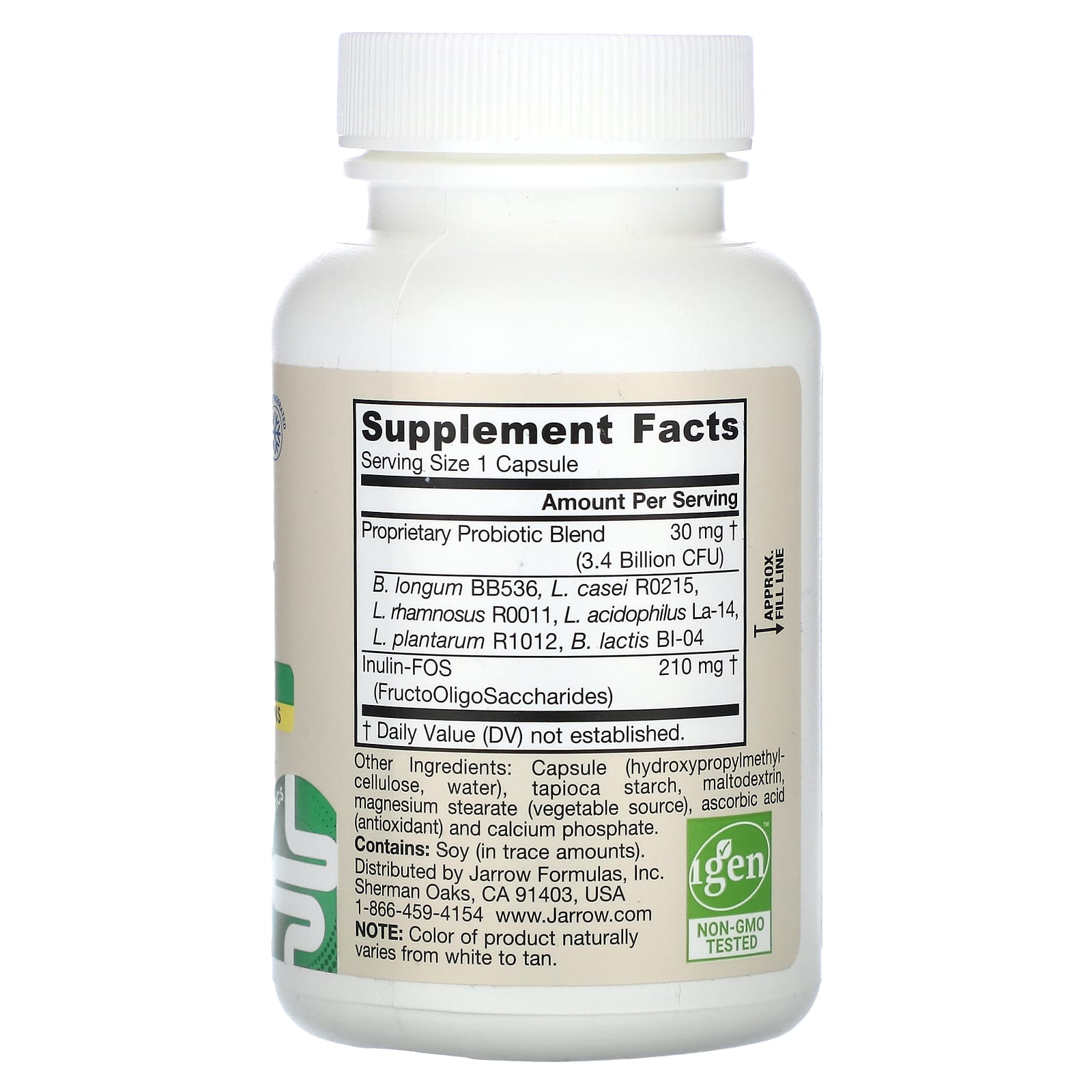 Jarro-Dophilus + FOS - 100 cápsulas vegetais, Jarrow Formulas