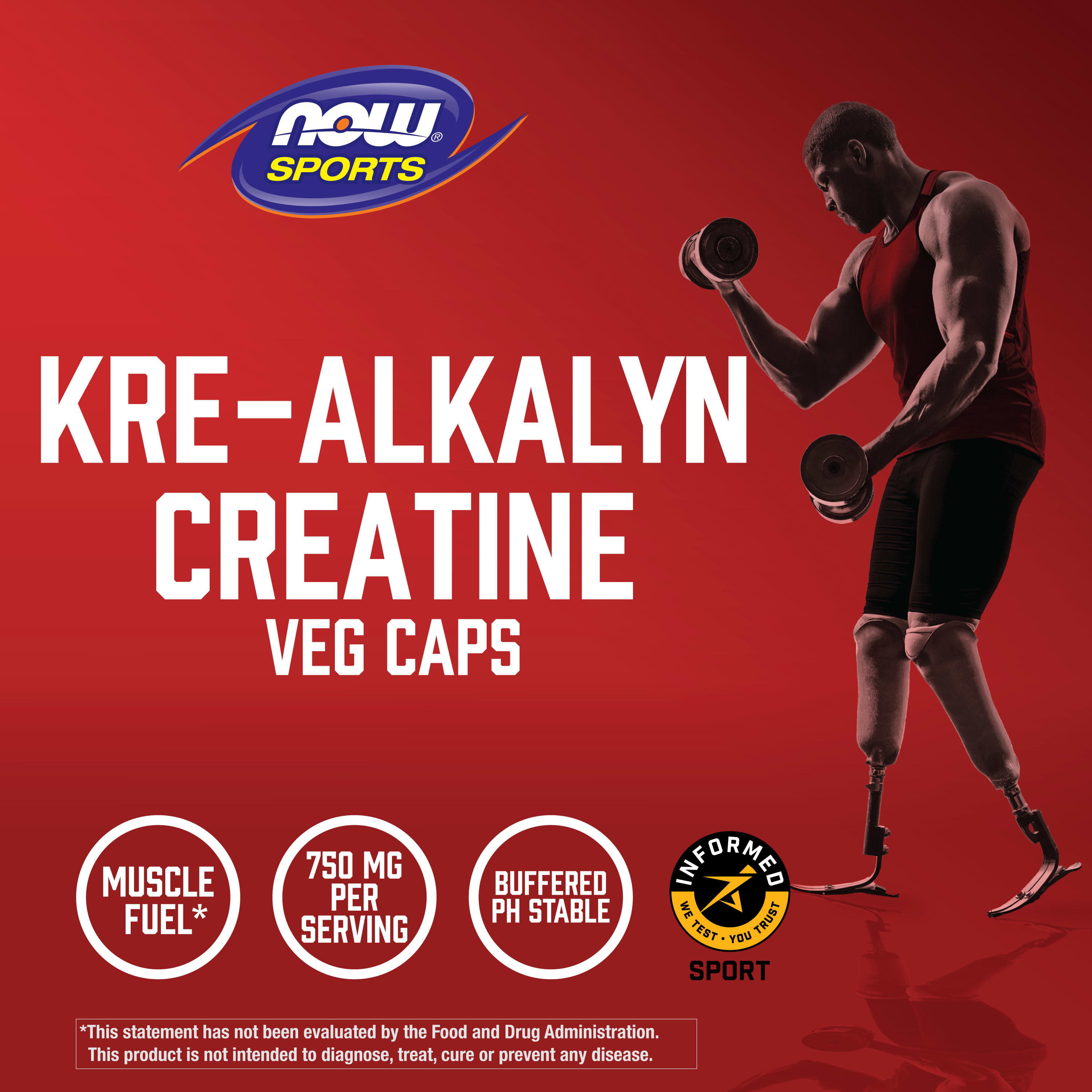Creatina Kre-Alkalyn, 120 vcaps, Now Foods