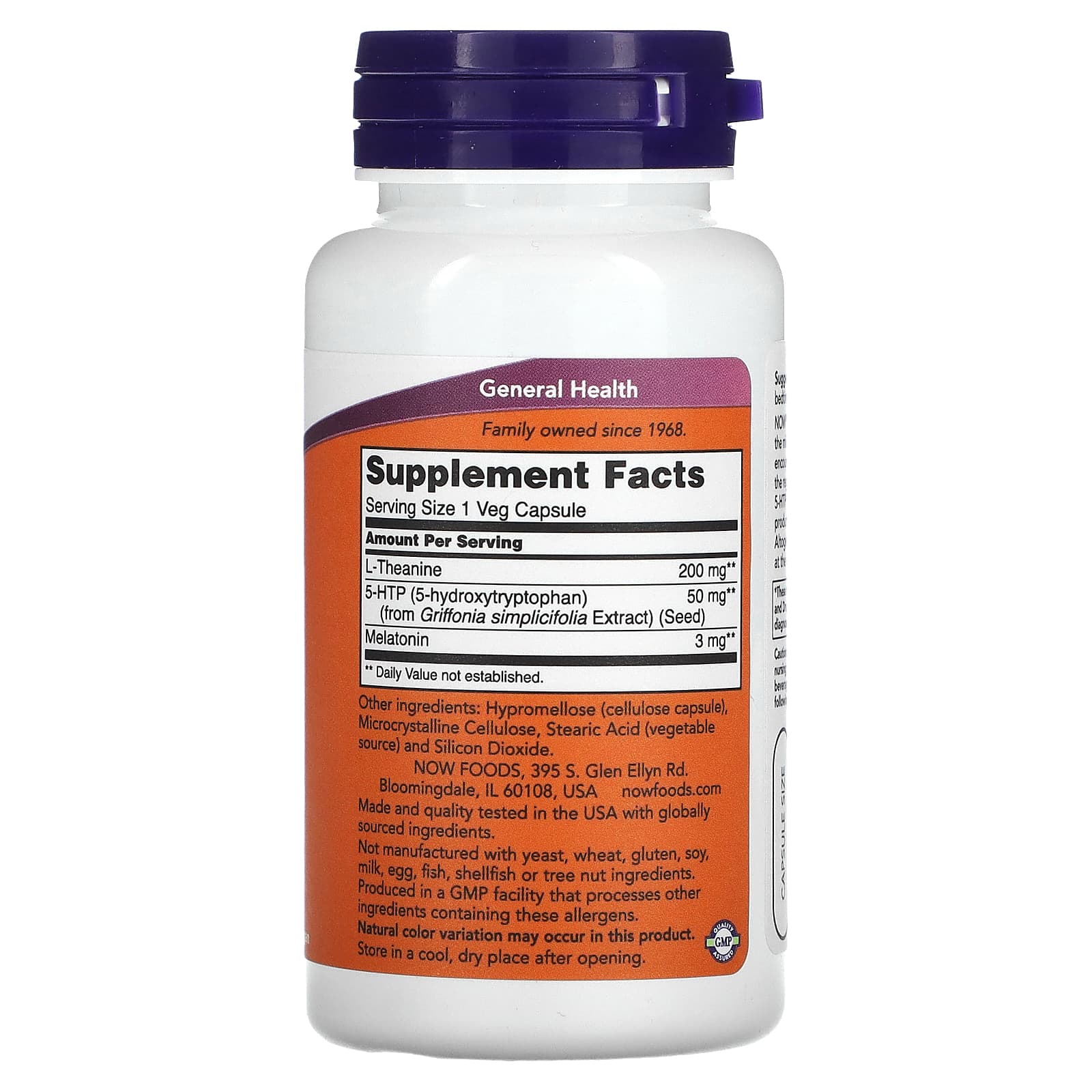 Regime de sono 3 em 1, 90 vcaps, Now Foods