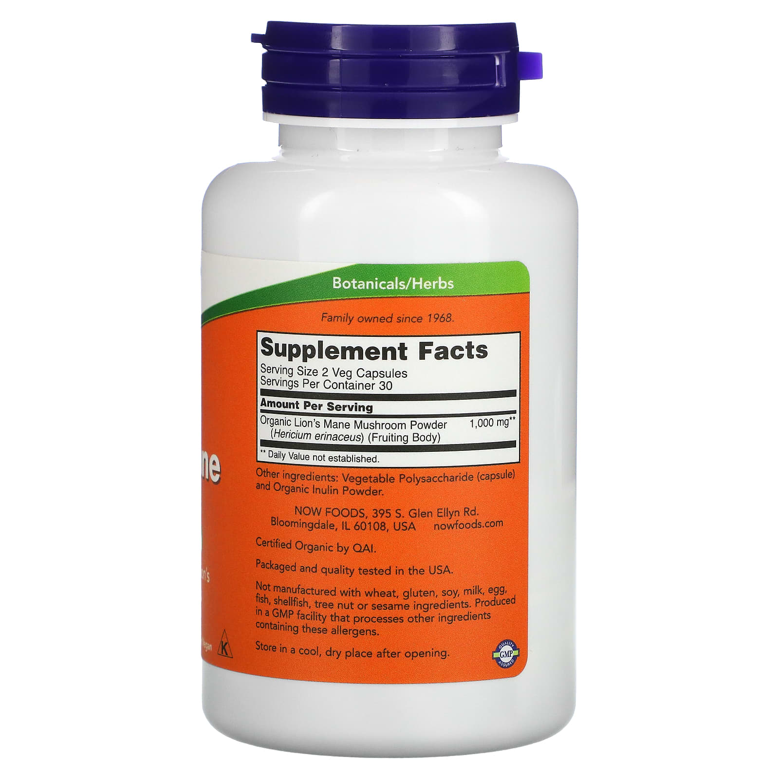 Juba de Leão, 500mg, 60 vcaps, Now Foods