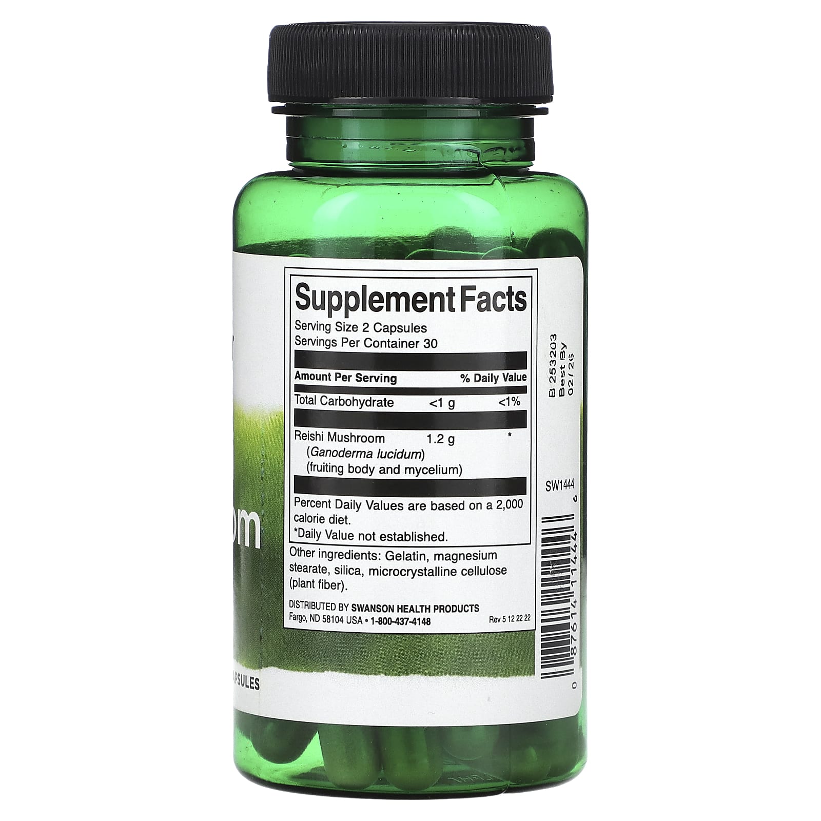 Cogumelo Reishi 600 mg, 60 Cápsulas, Swanson