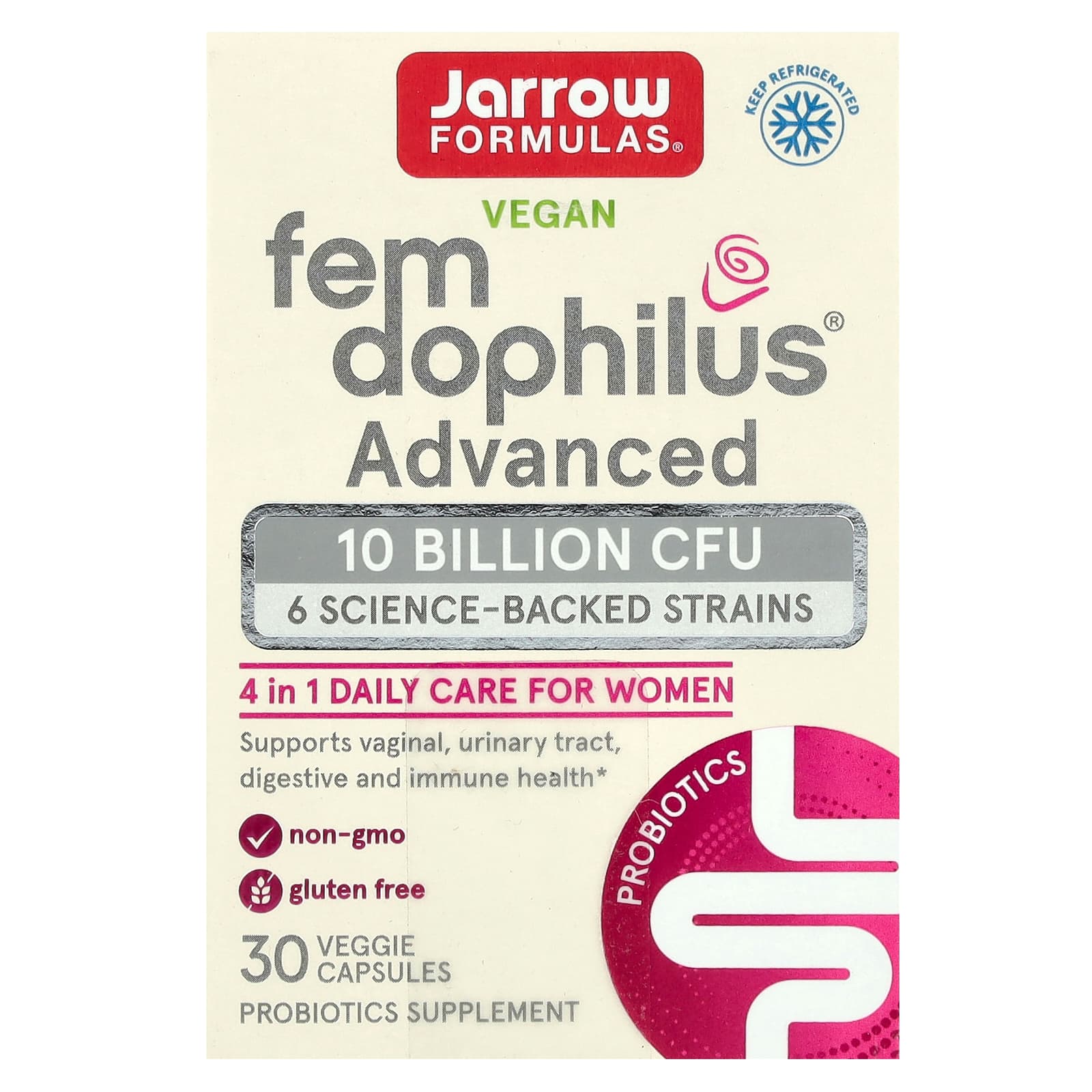 Fem-Dophilus Advanced, 30 cápsulas, Jarrow Formulas