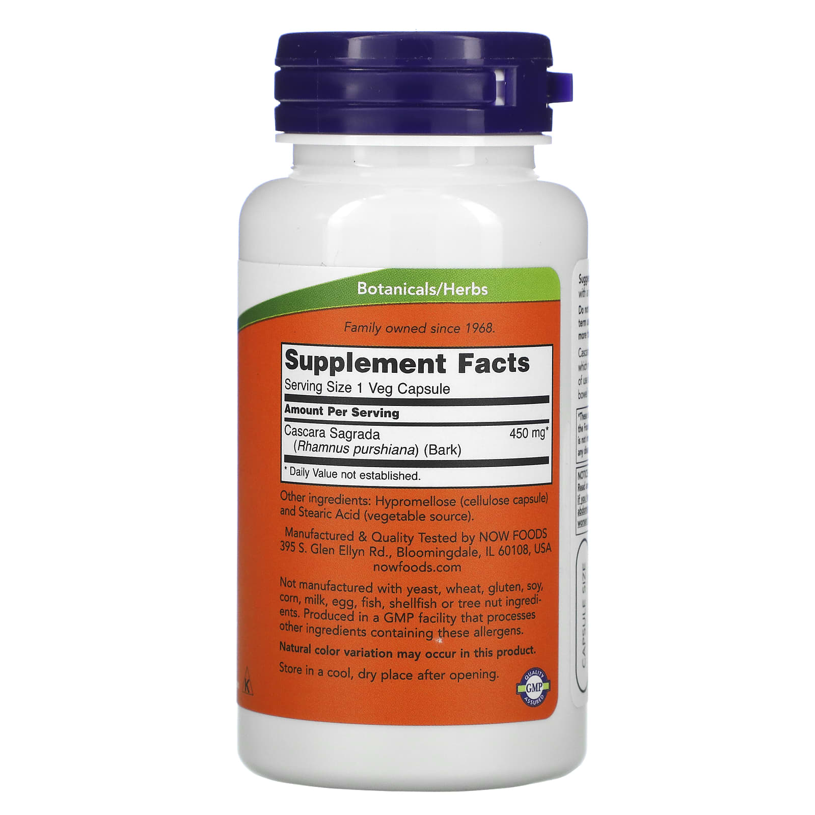 Cáscara Sagrada - 450mg, 100 vcaps, Now Foods
