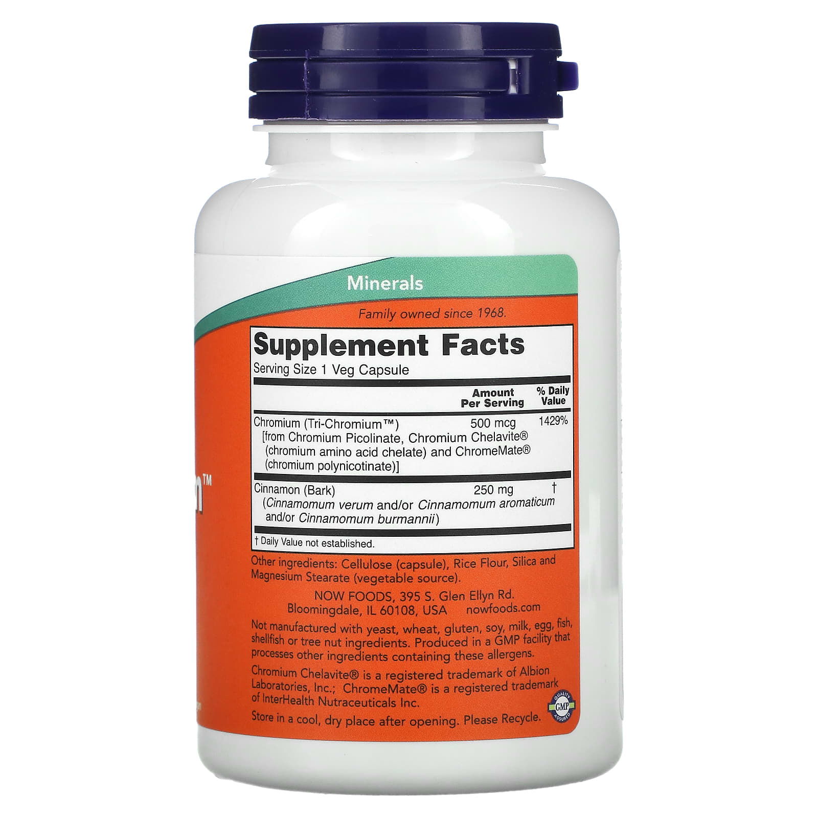 Tri-Cromo - 500mcg, 180 vcaps, Now Foods