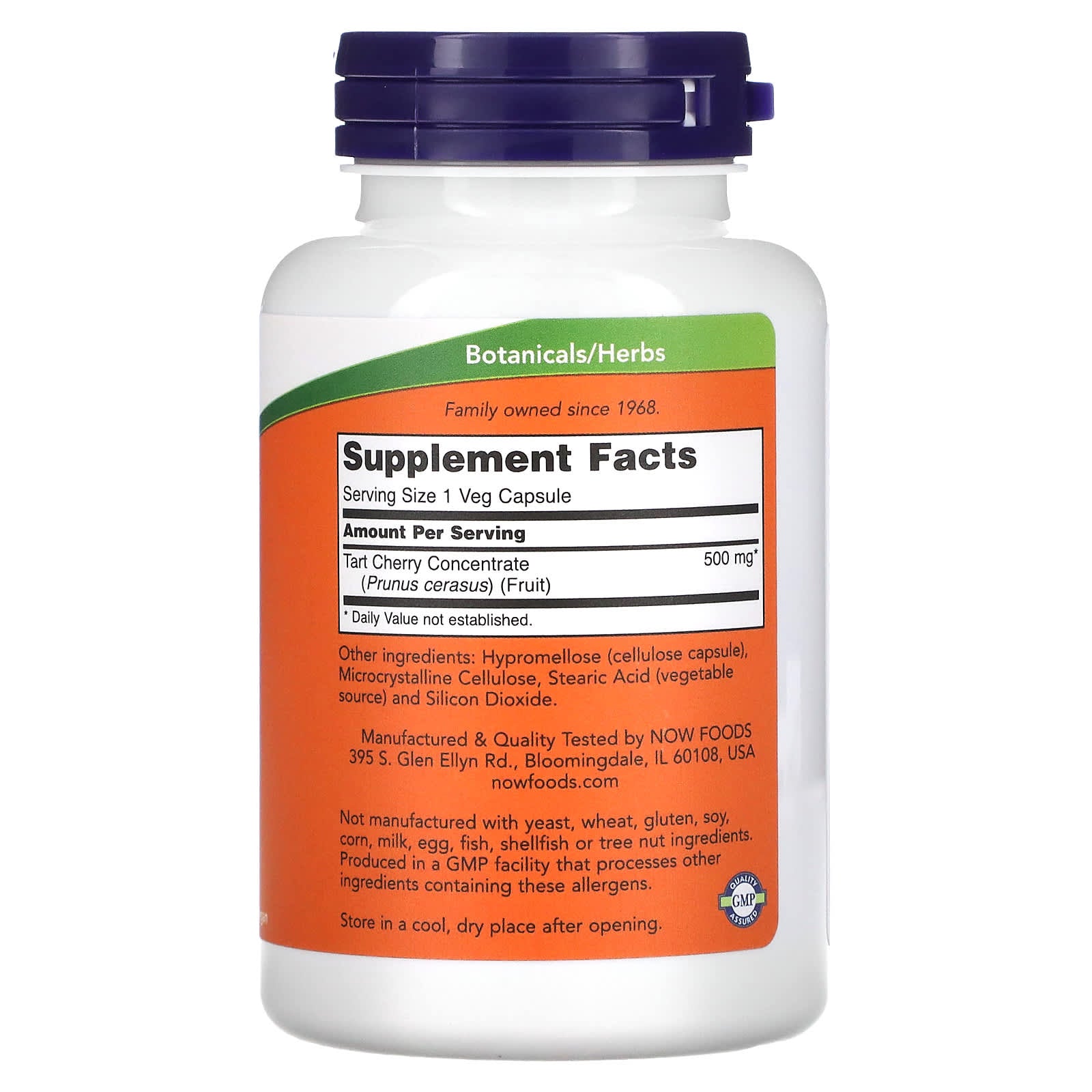 Cereja ácida, 500mg, 90 vcaps, Now Foods