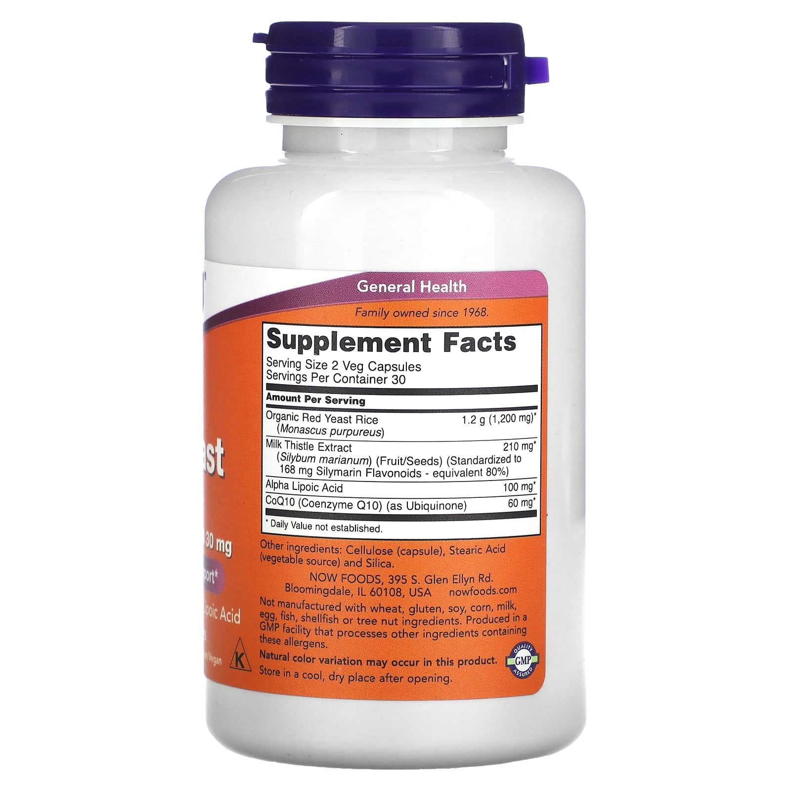Arroz Vermelho Fermentado com CoQ10, 600mg, 60 vcaps, Now Foods