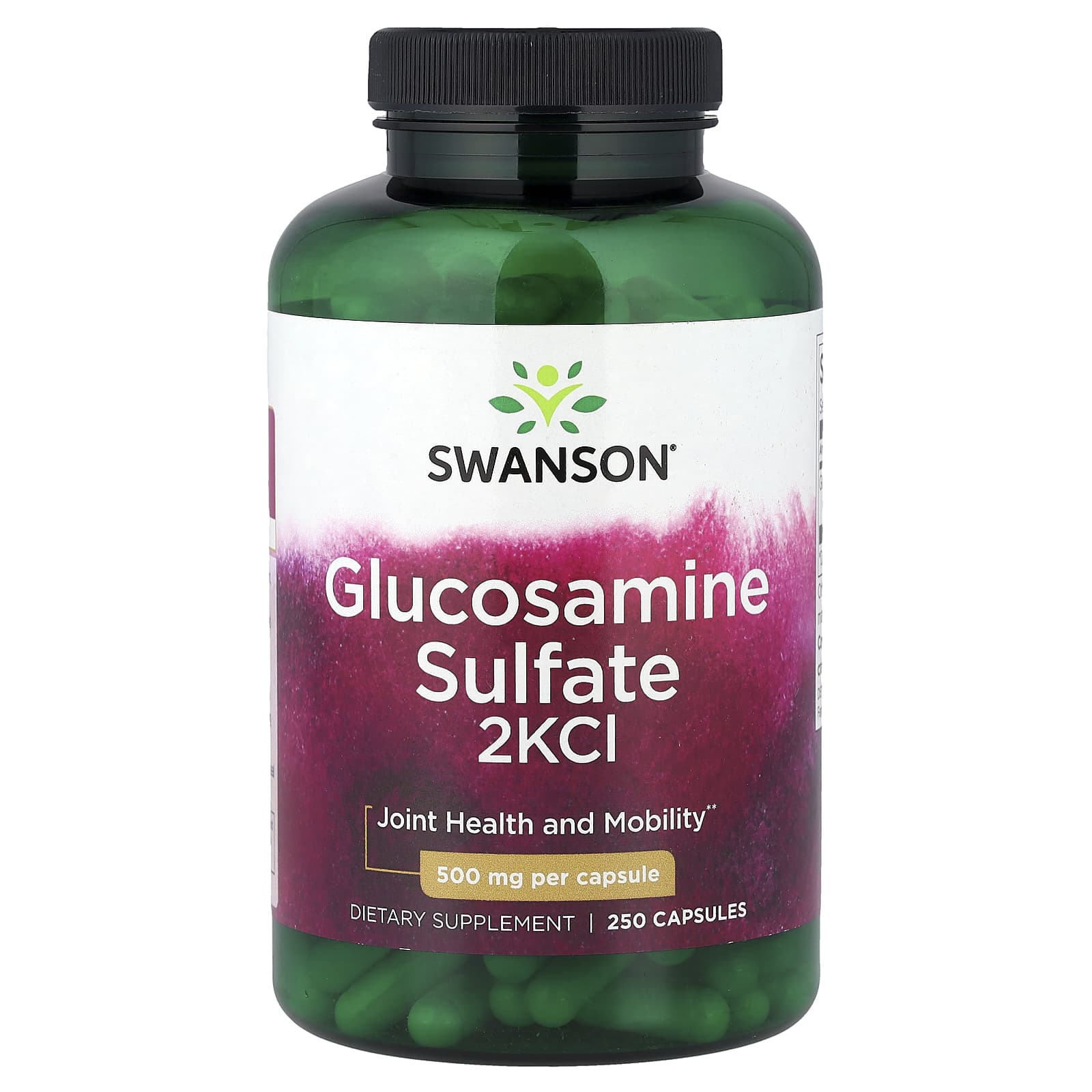 Sulfato de Glucosamina 2KCl 500 mg, 250 Cápsulas, Swanson