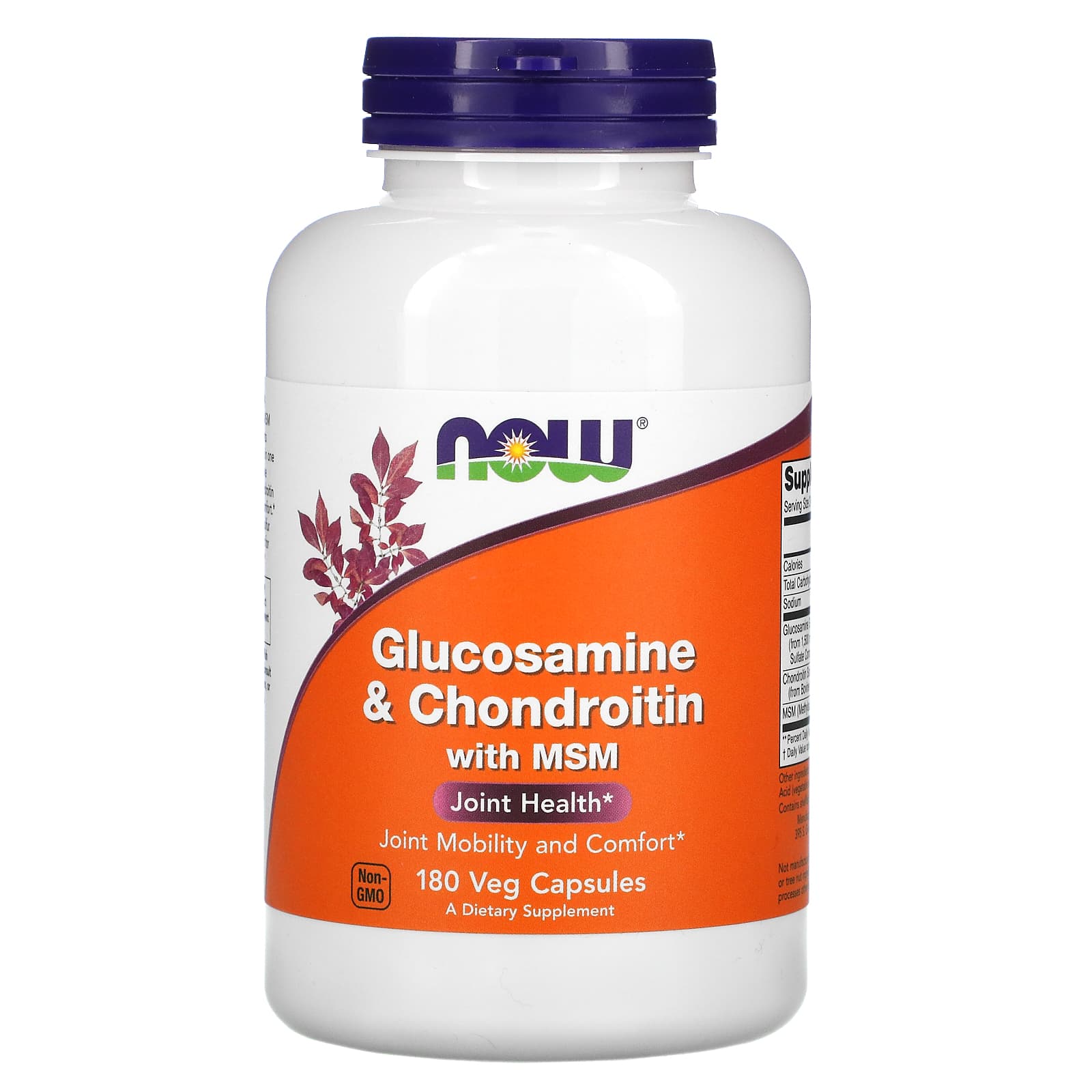 Glucosamina e Condroitina com MSM, 180 caps, Now Foods