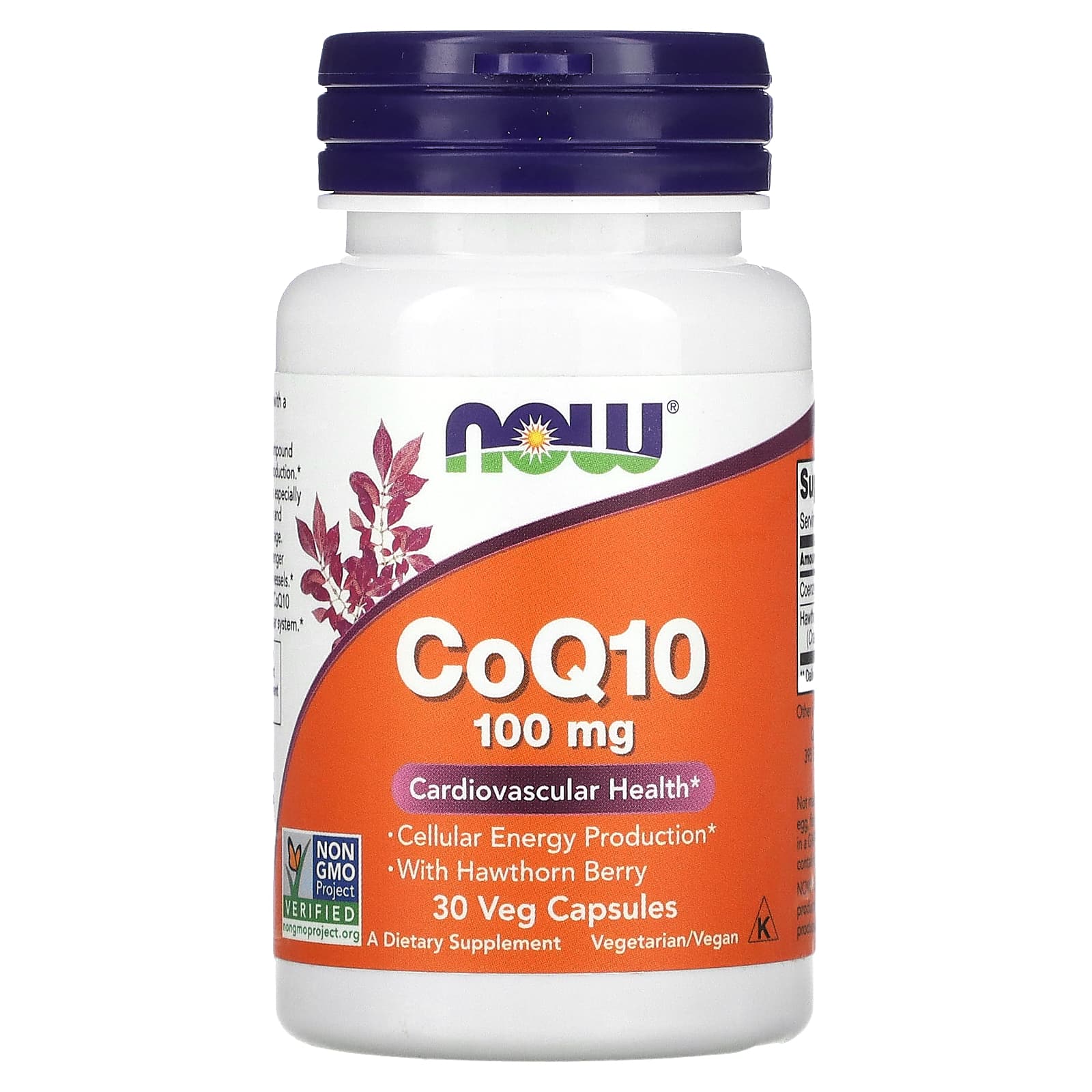 CoQ10 com Espinheiro - 100mg, 30 vcaps, Now Foods