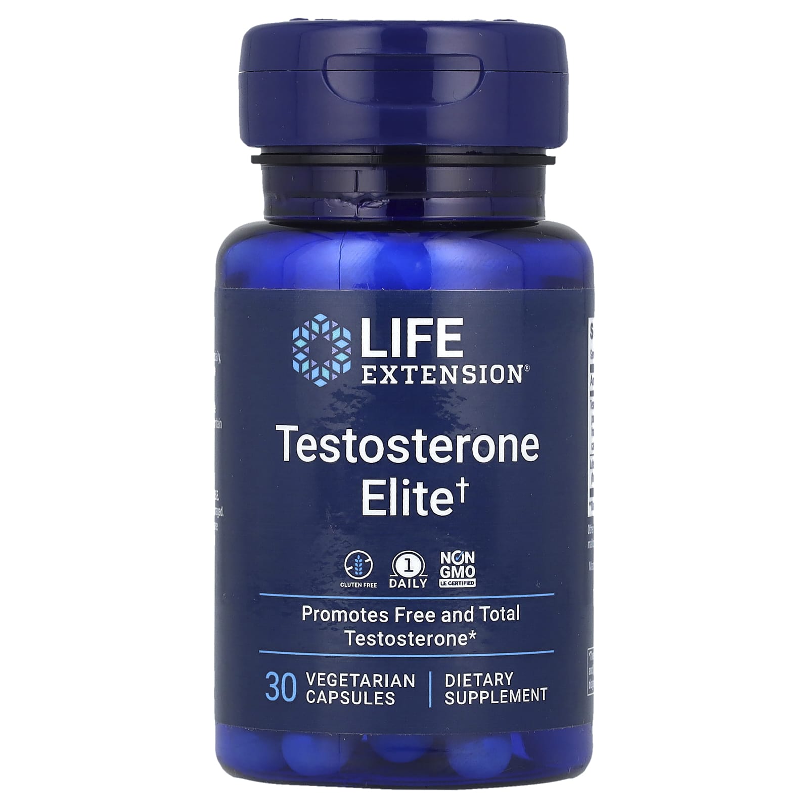 Testosterona Elite, 30 Cápsulas, Life Extension