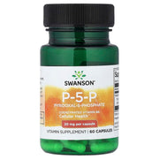 P - 5 - P (Piridoxal - 5 - Fosfato) Vitamina B6 Coenzimada - 40mg, 60 caps, Swanson