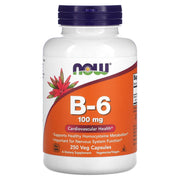 Vitamina B-6 - 100mg, 250 caps, Now Foods