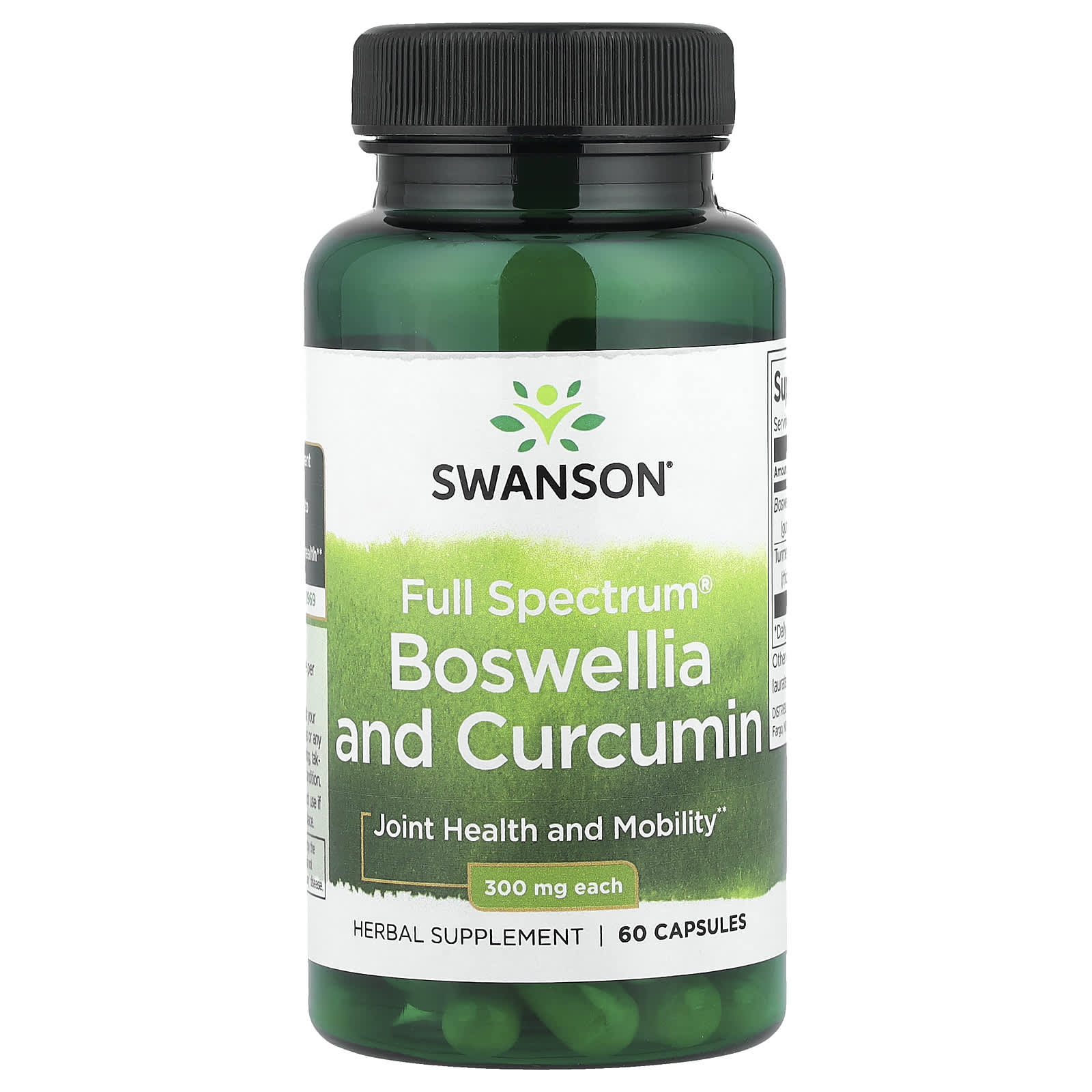 Boswellia e curcumina de espectro completo, 300 mg