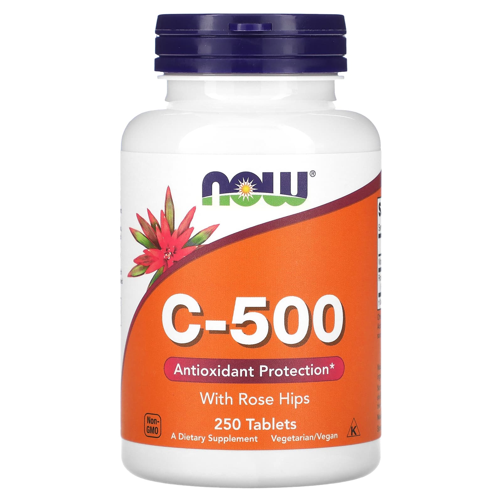 Vitamina C-500 com Rosa Mosqueta, 250 comprimidos, Now Foods