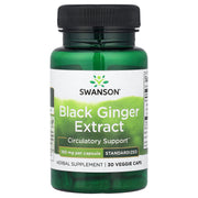 Extrato de Gengibre Preto 100 mg, 30 Cápsulas Vegetais, Swanson