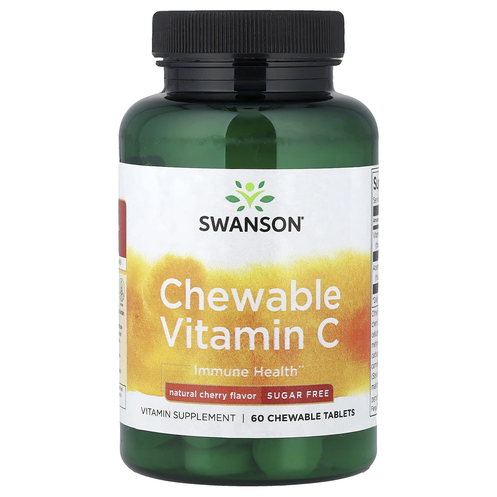 Vitamina C mastigável, sabor natural de cereja
