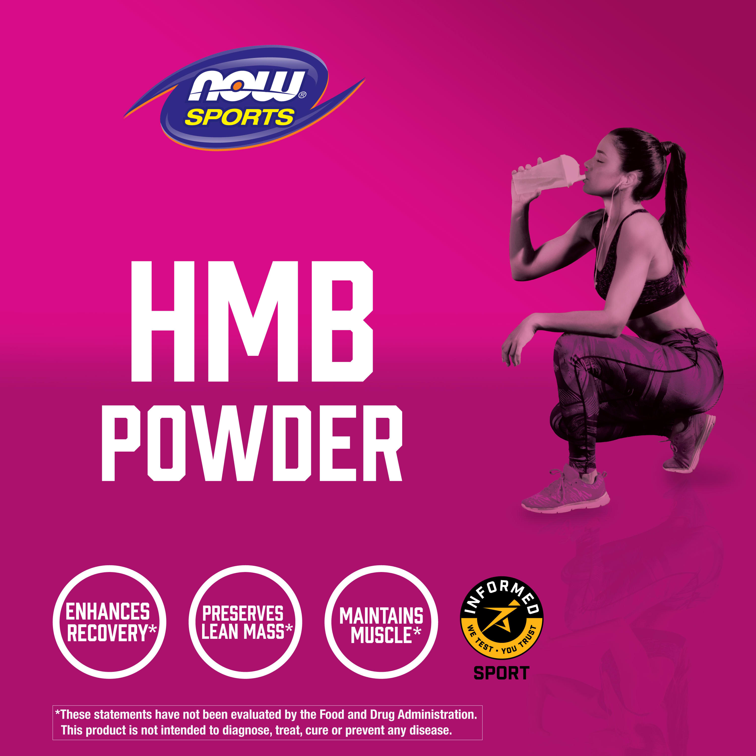 HMB - Pó, 90 gramas, Now Foods