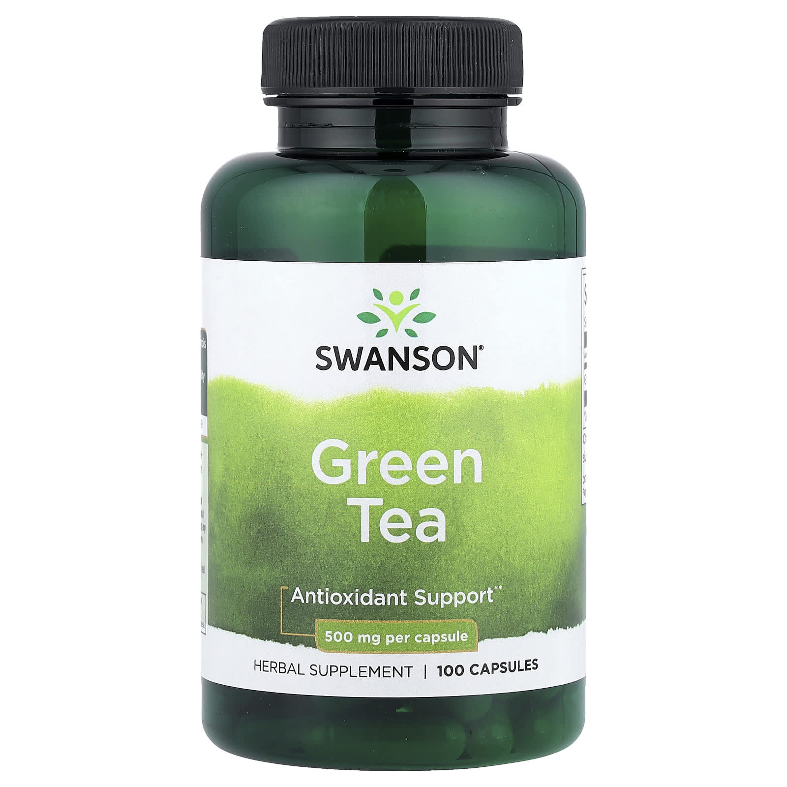 Chá Verde 500 mg, 100 Cápsulas, Swanson