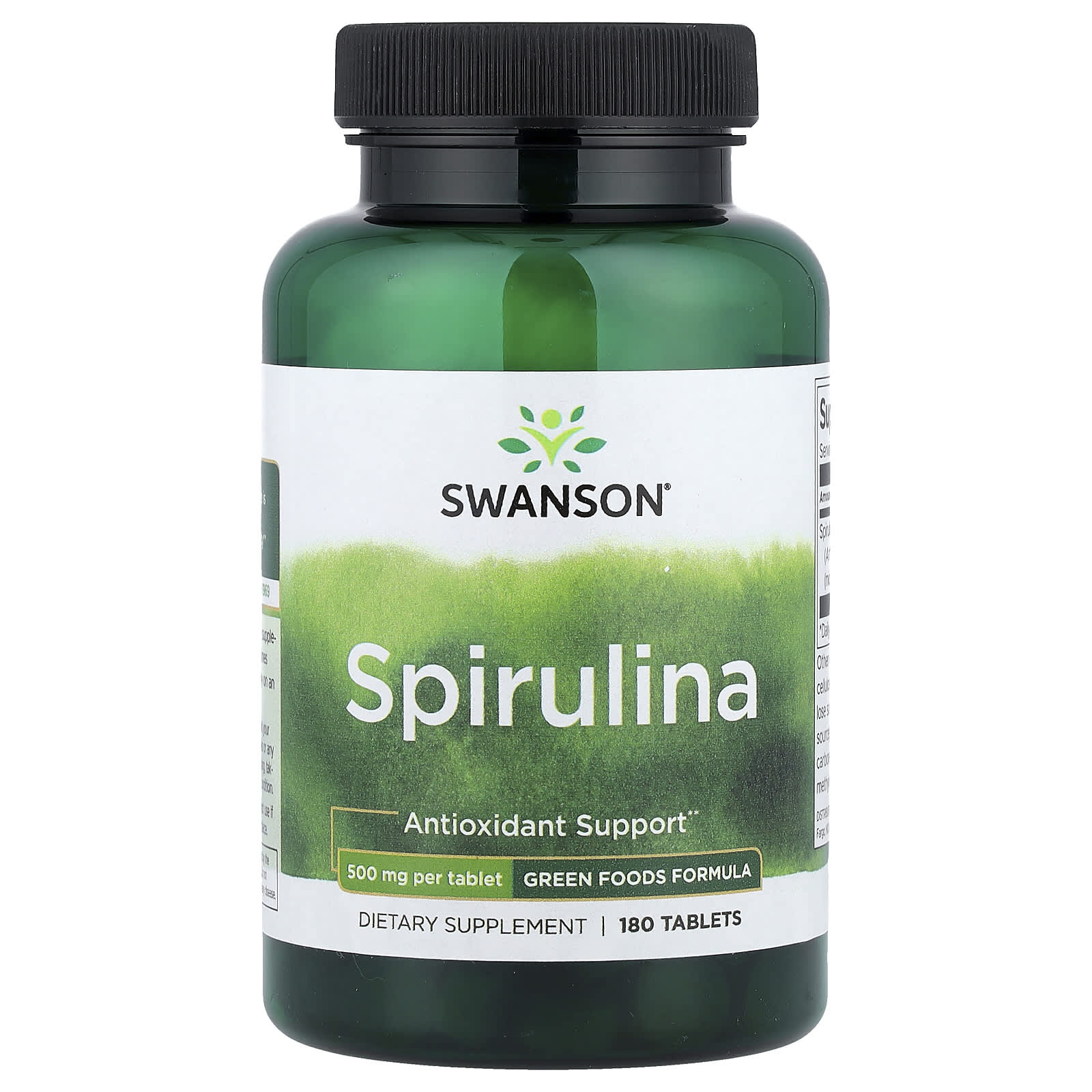 Espirulina orgânica certificada 500 mg, 180 comprimidos, Swanson