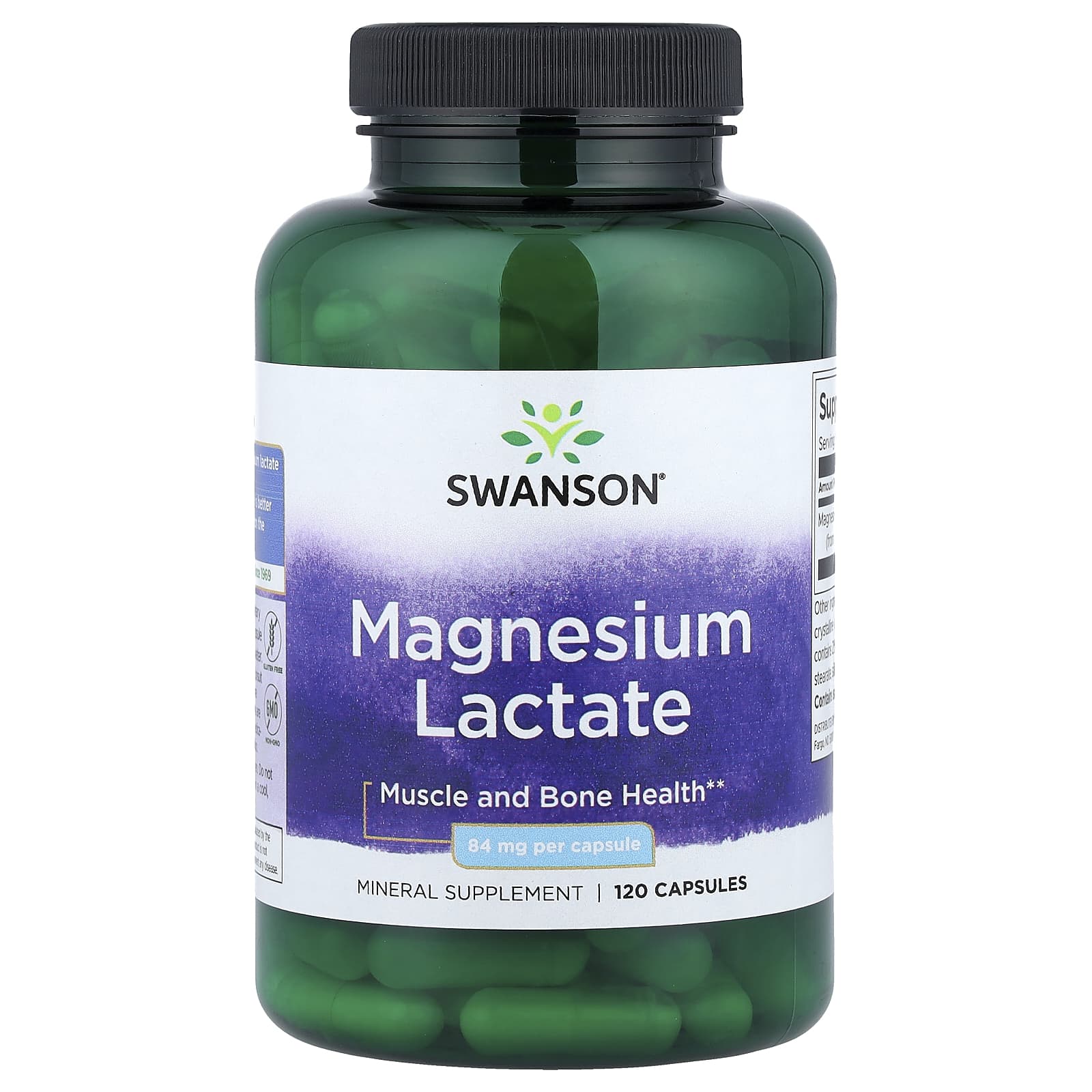 Lactato de Magnésio 84 mg, 120 Cápsulas, Swanson