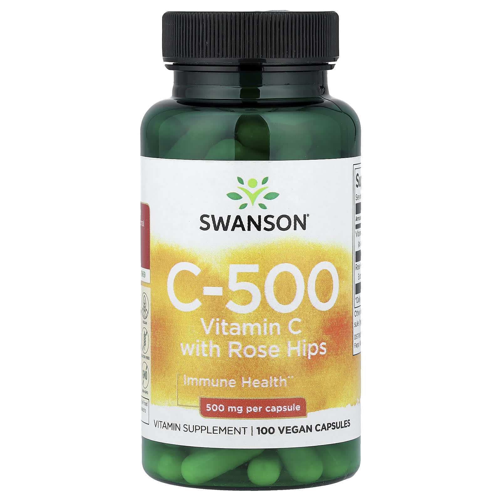 Vitamina C com Extrato de Rosa Mosqueta - 500mg