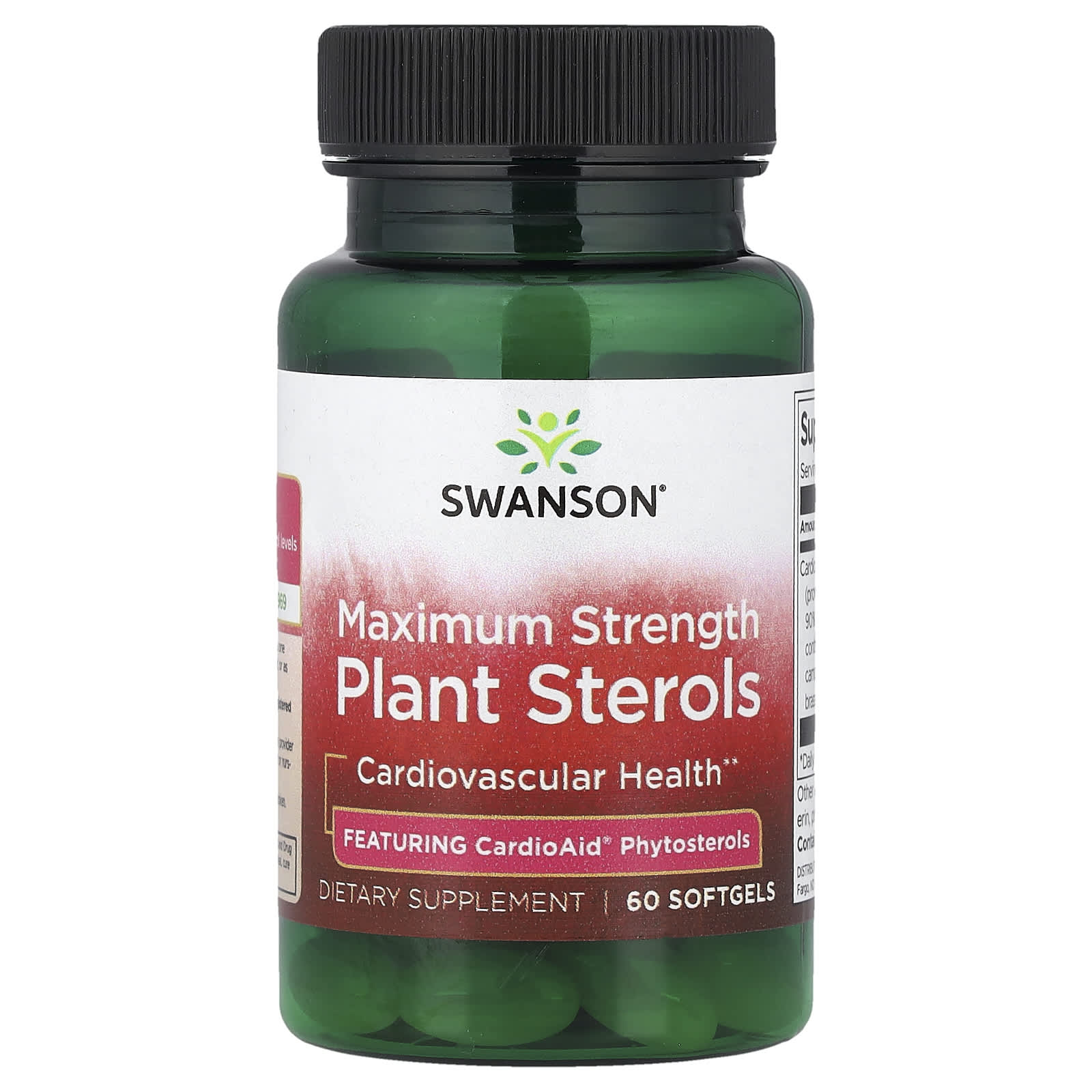 CardioAid de Esteróis Vegetais de Força Máxima, 60 Cápsulas, Swanson