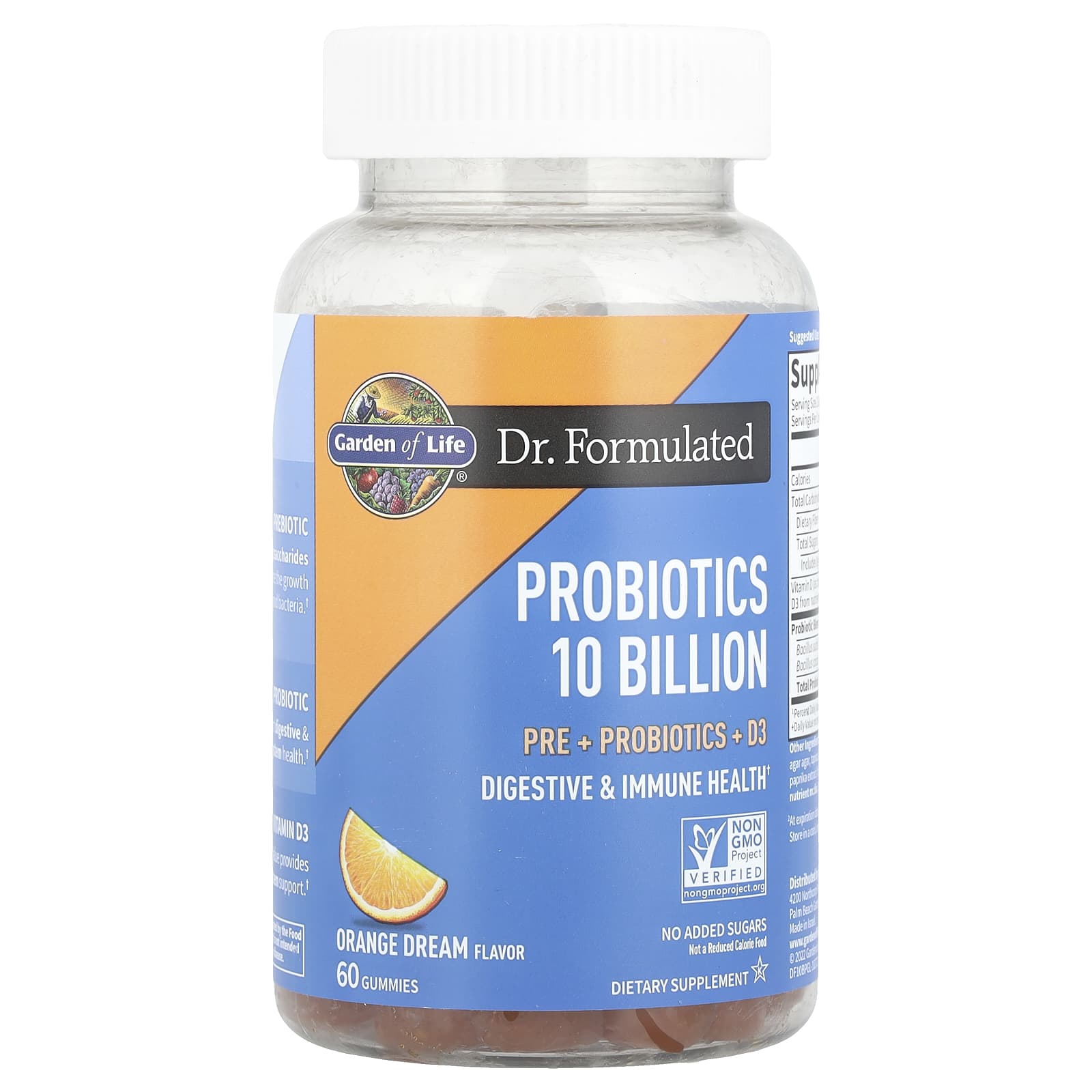 Probióticos Dr. Formulated 10 Bilhões, Sonho de Laranja - 60 gomas, Garden of Life