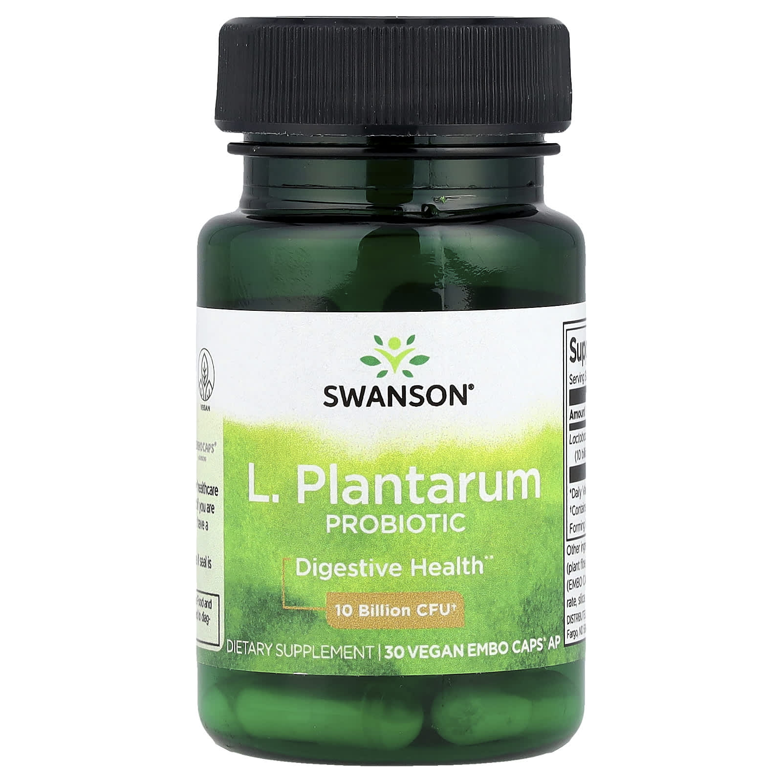 Probiótico L, Plantarum, 30 Cápsulas, Swanson
