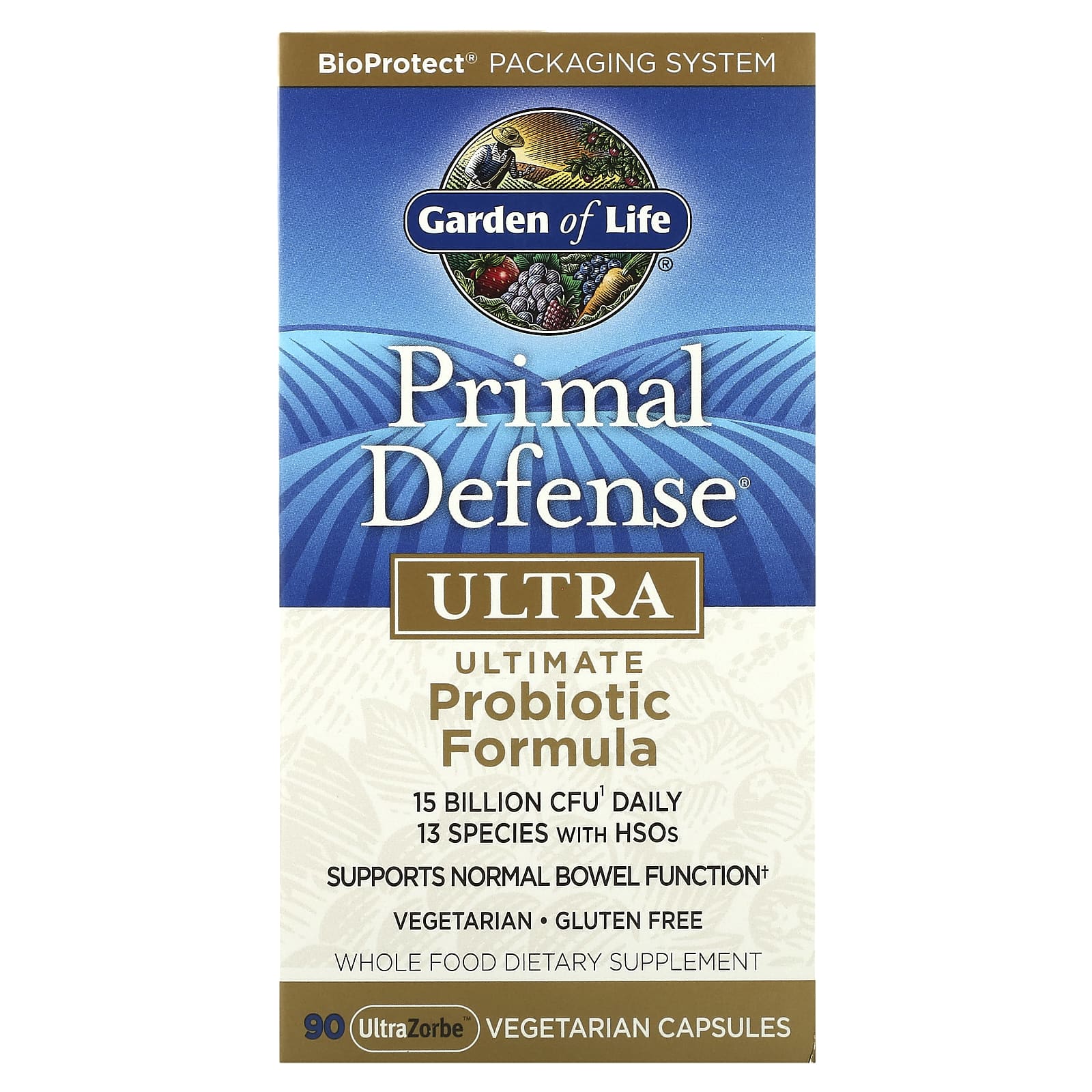 Primal Defense Ultra, Fórmula Probiótica Suprema - 90 cápsulas vegetais, Garden of Life