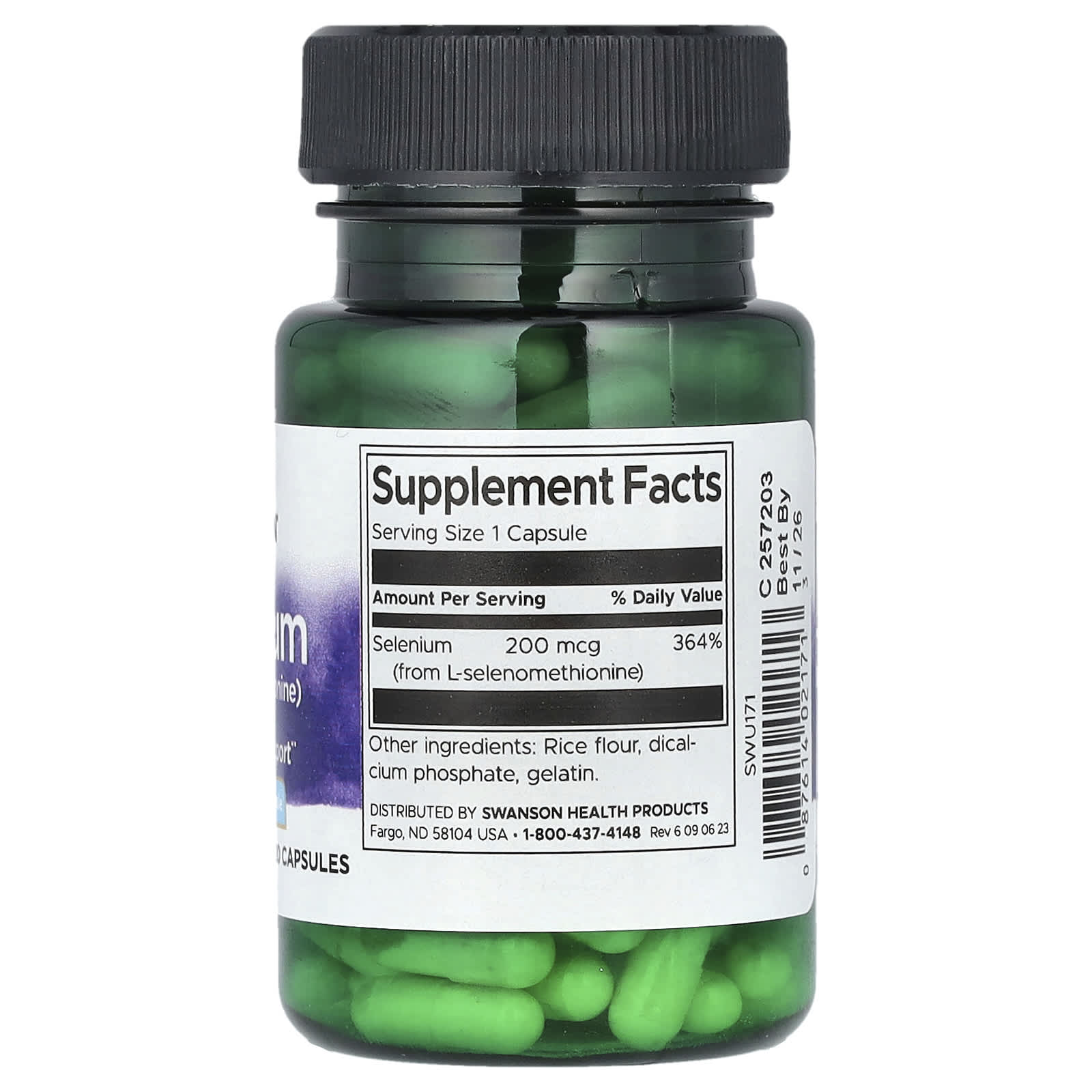 Selênio, 200 mcg, 120 cápsulas, Swanson