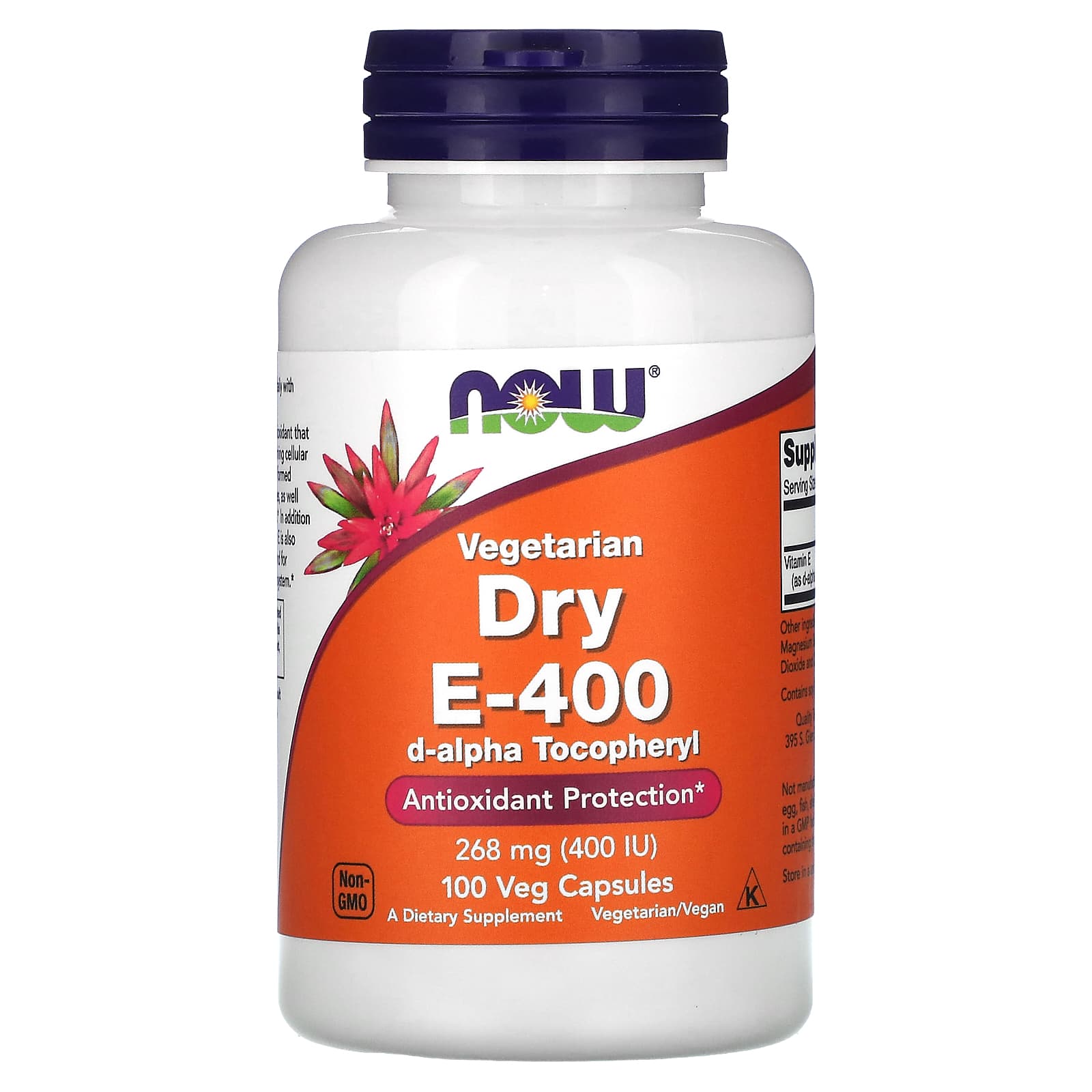 Vitamina E-400 Seca, Vegetariana, 100 vcaps, Now Foods