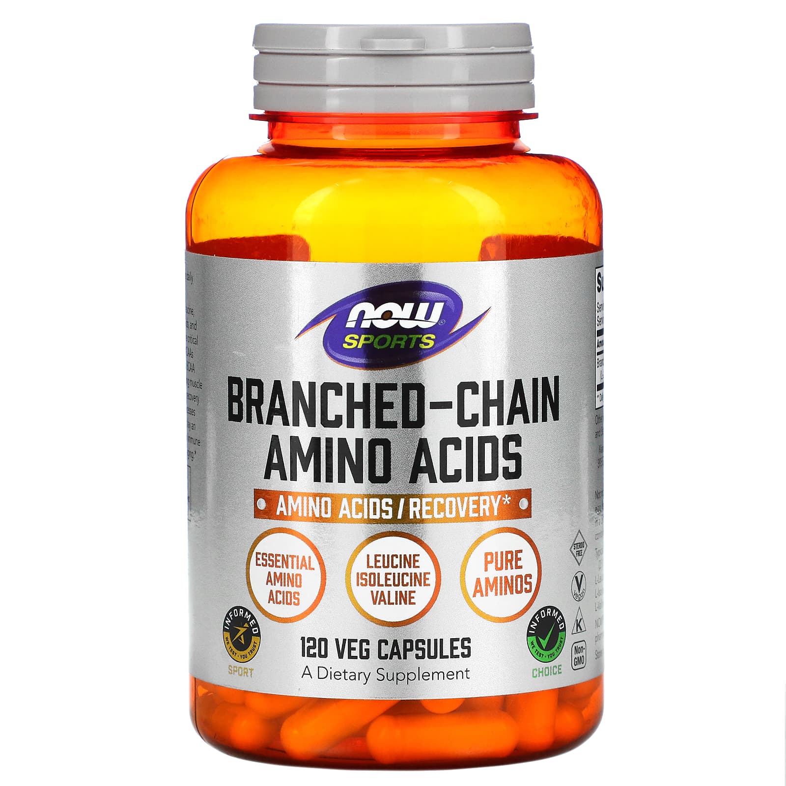 Aminoácidos de cadeia ramificada, 120 vcaps, Now Foods