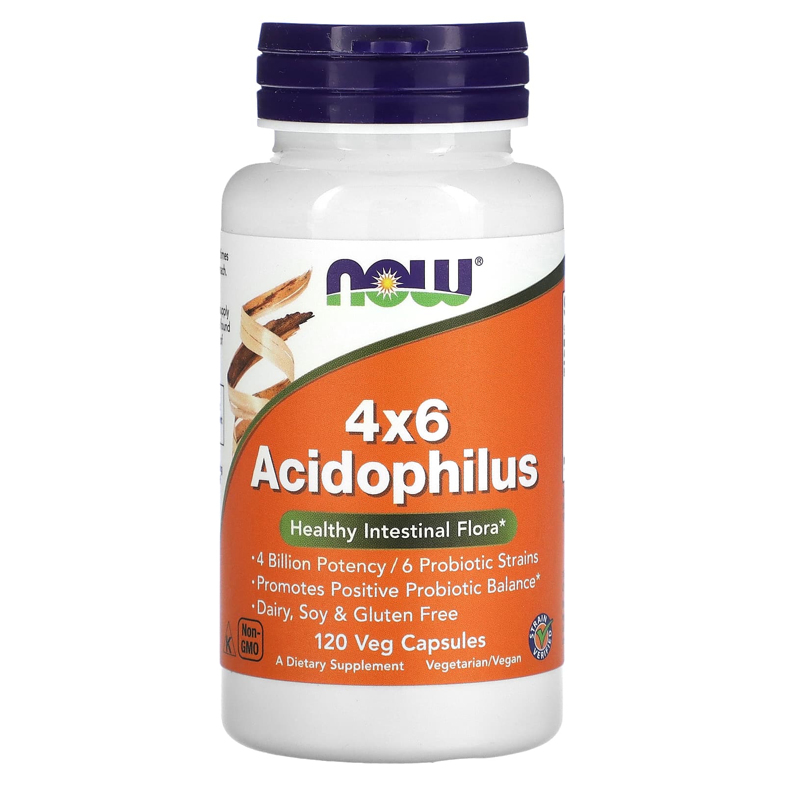 Acidophilus 4X6, 120 vcaps, Now Foods