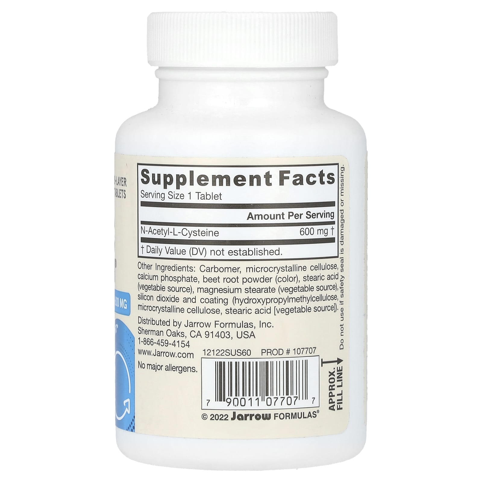 NAC Sustain® N-acetilcisteína, 60 comprimidos, Jarrow Formulas