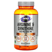 Arginina e Ornitina - Arginina e Ornitina, 250 vcaps, Now Foods