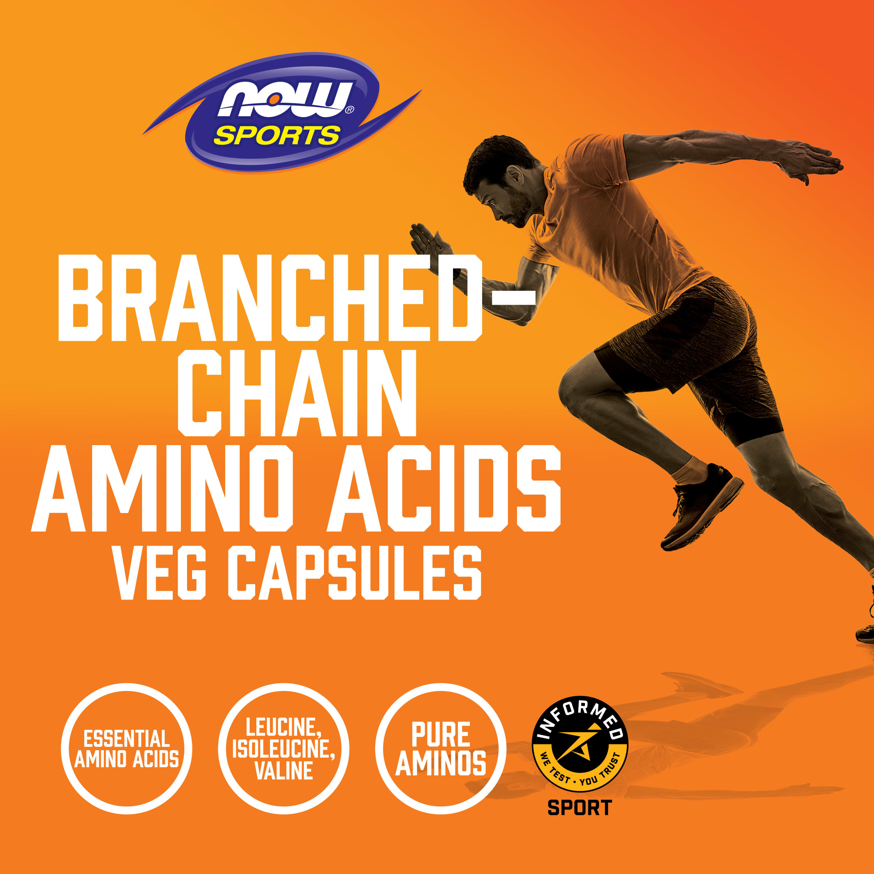 Aminoácidos de cadeia ramificada, 240 vcaps, Now Foods