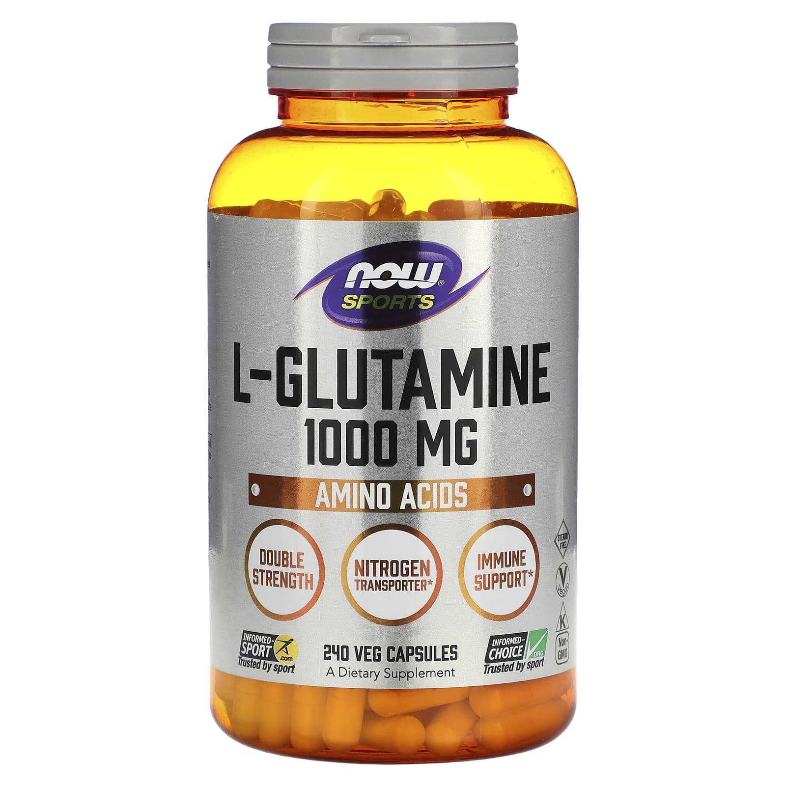 L-Glutamina - 1000mg, 240 vcaps, Now Foods