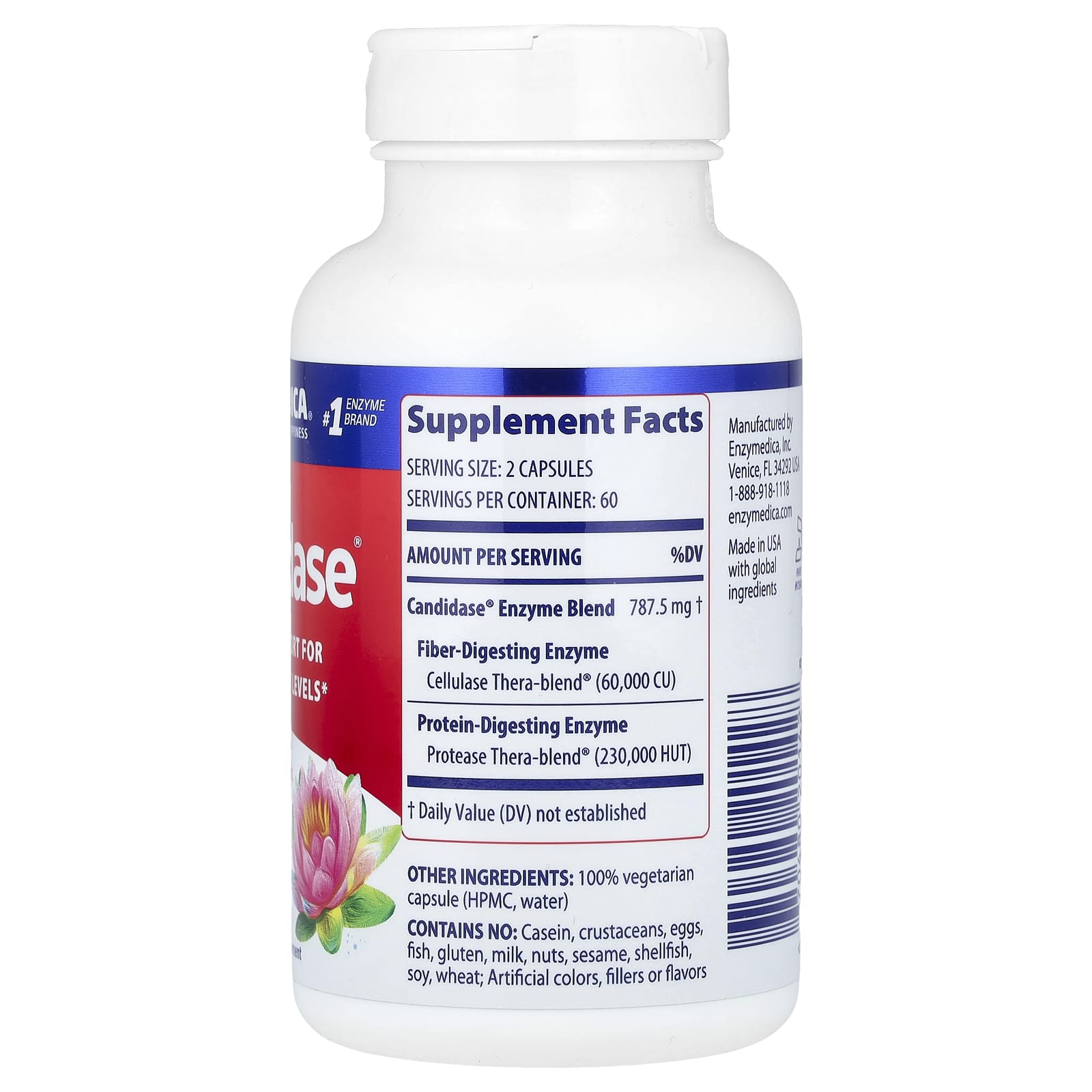 Candidase - 120 cápsulas - Enzymedica