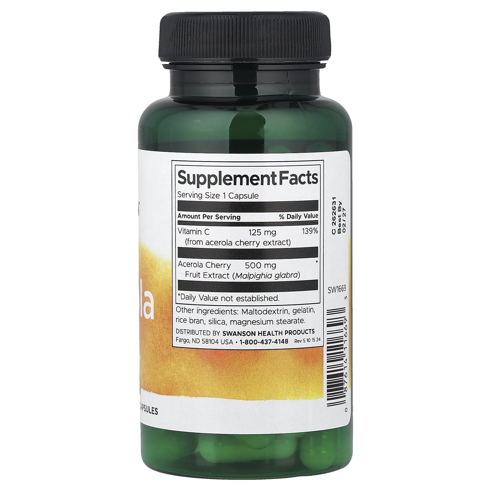 Acerola, 500mg, 60 caps, Swanson