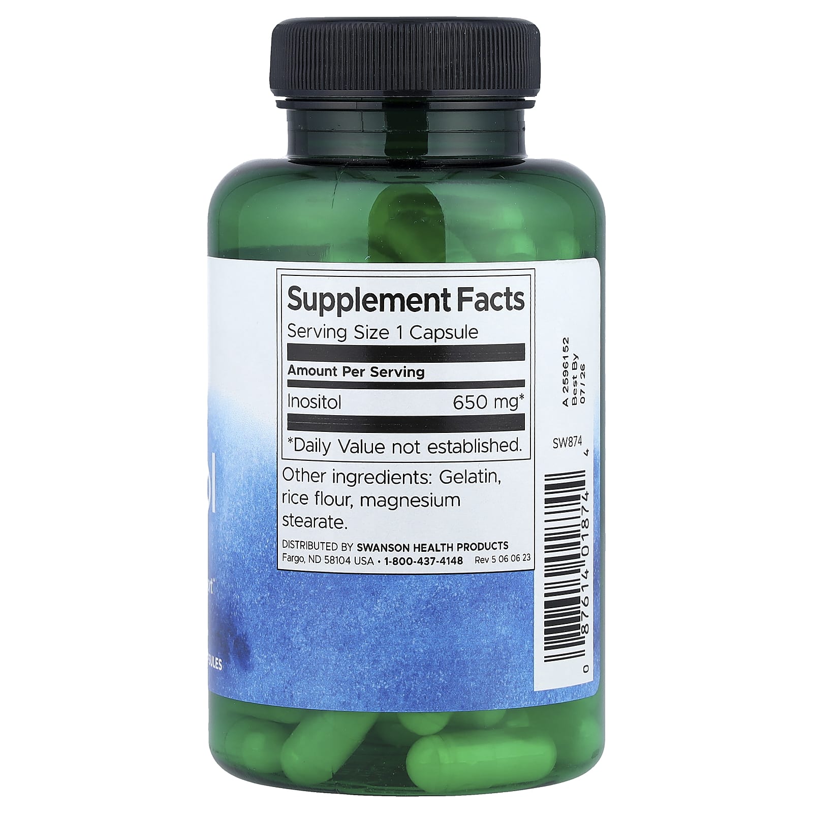 Inositol, 650 mg, 100 caps, Swanson