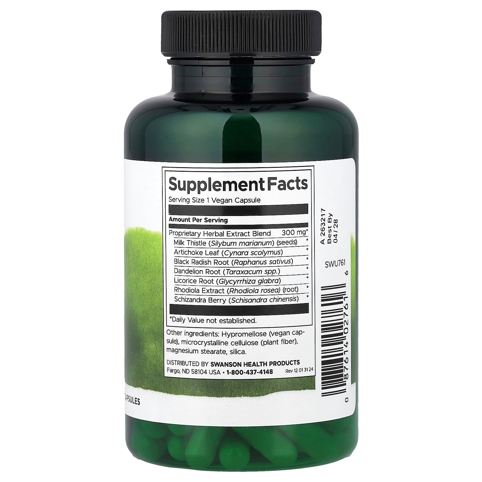Fórmula de desintoxicação do fígado para tônus do fígado, 300 mg, 120 vcaps, Swanson