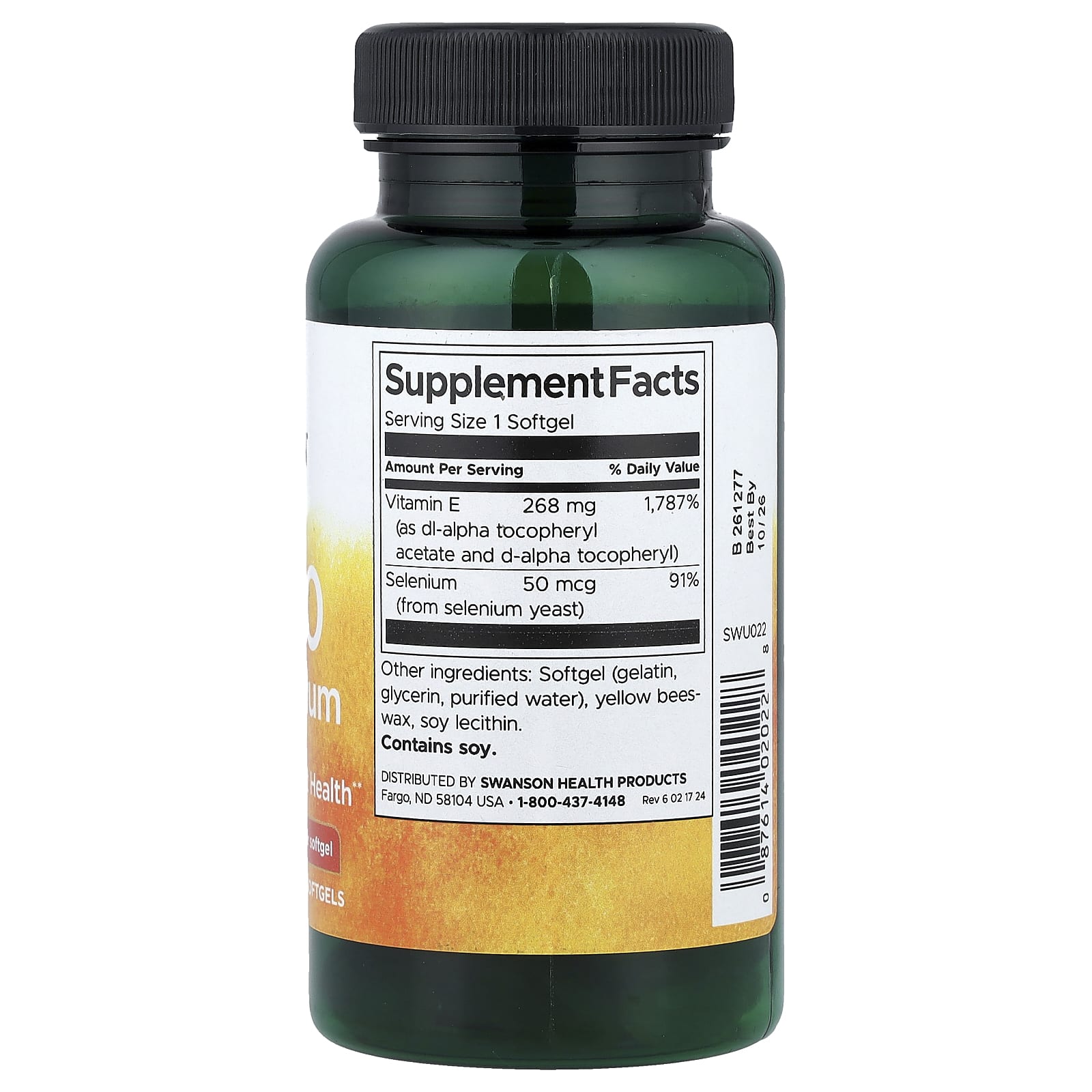 E com Selênio, 400 UI, 90 softgels, Swanson