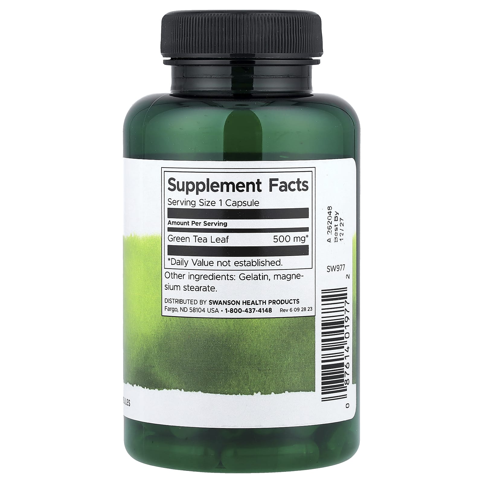 Chá Verde 500 mg, 100 Cápsulas, Swanson