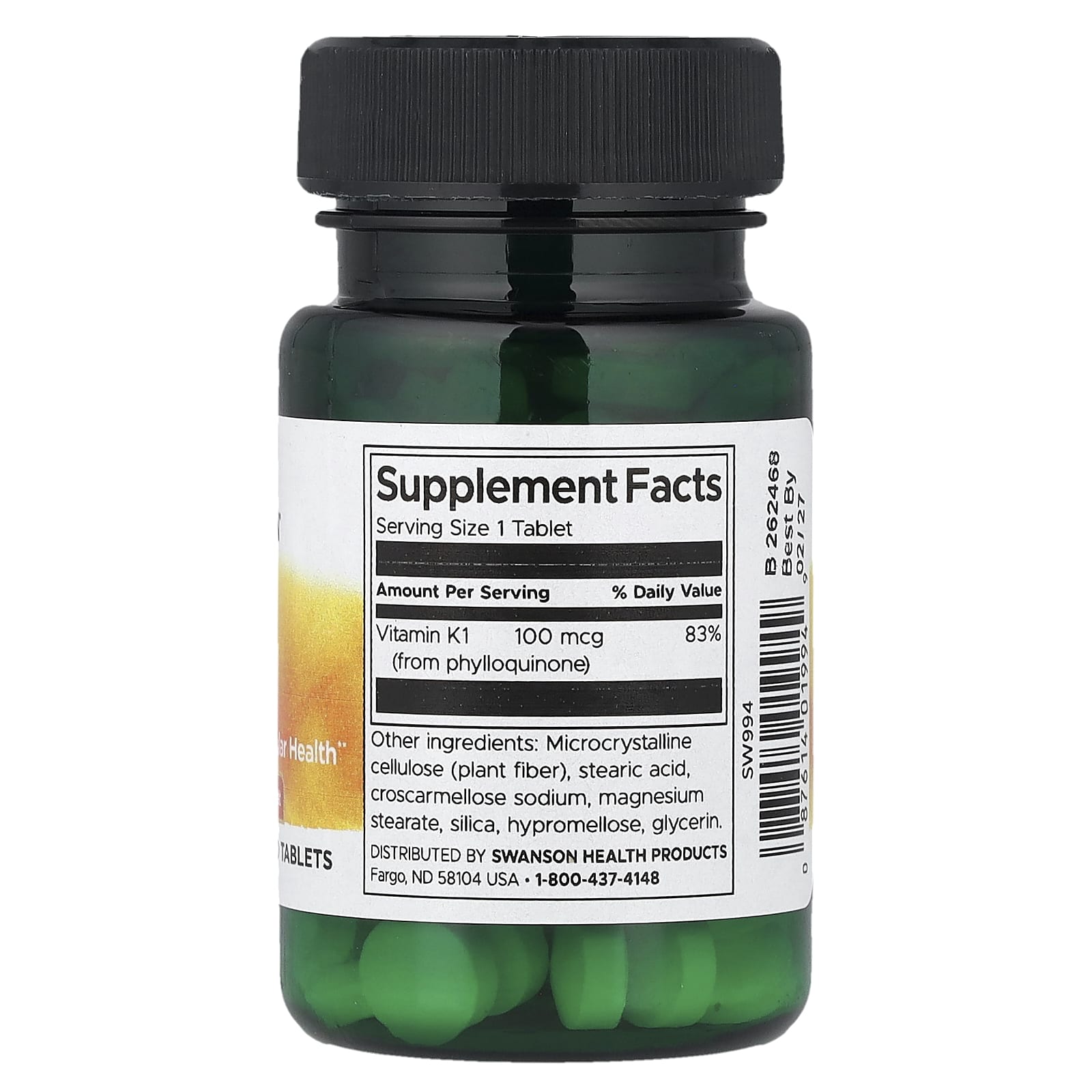 Vitamina K1, 100mcg, 100 comprimidos, Swanson