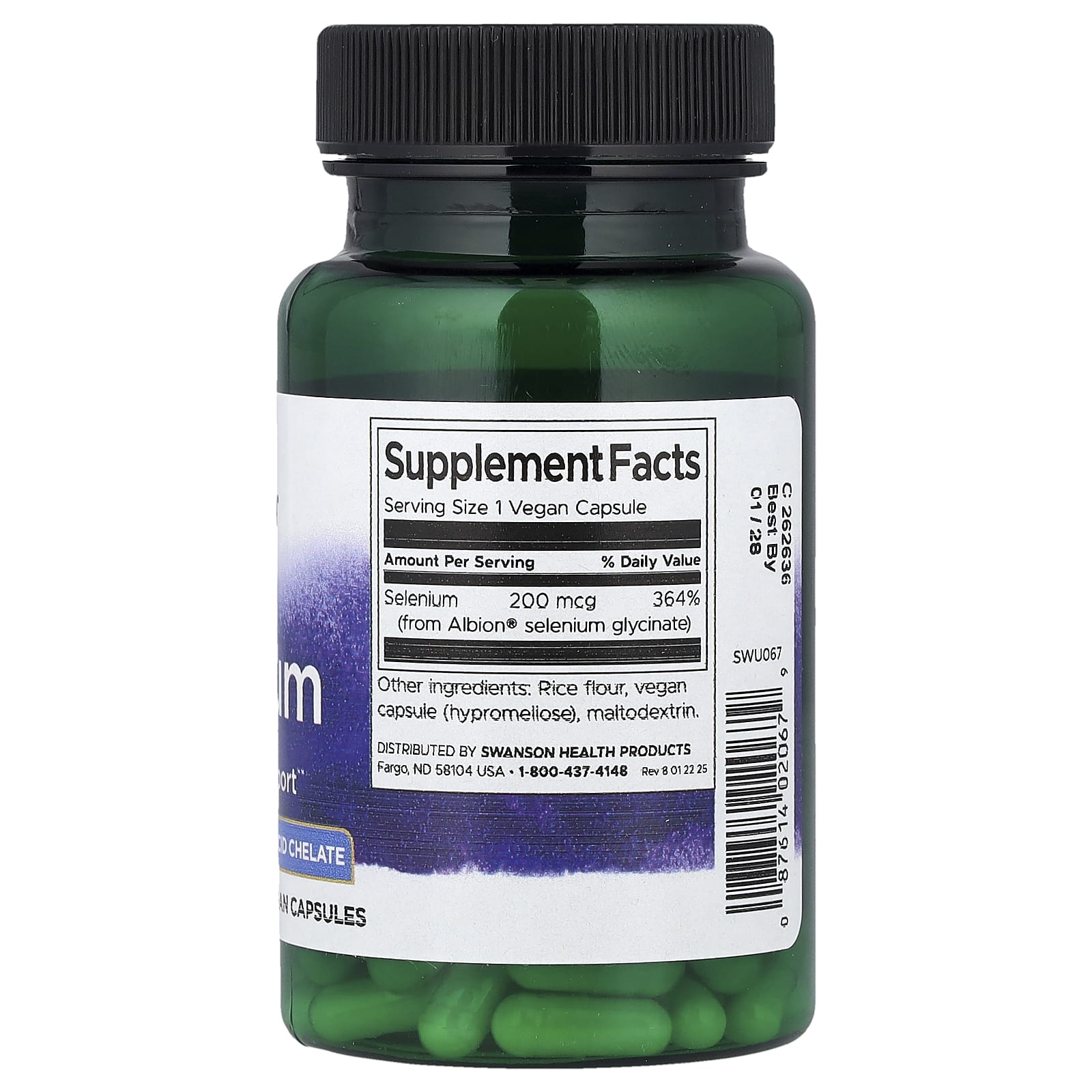 Complexo de Selênio, 200mcg, 90 caps, Swanson