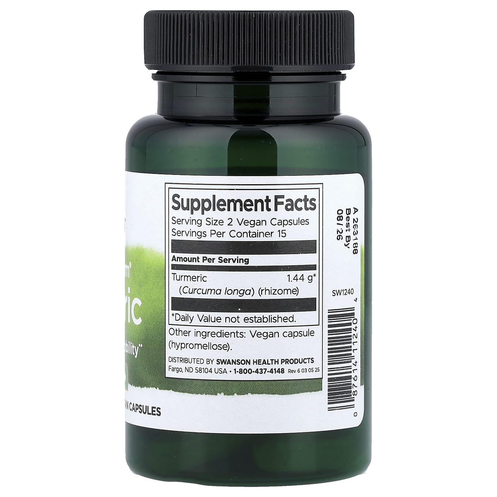 Cúrcuma de espectro completo, 720 mg, 30 cápsulas, Swanson