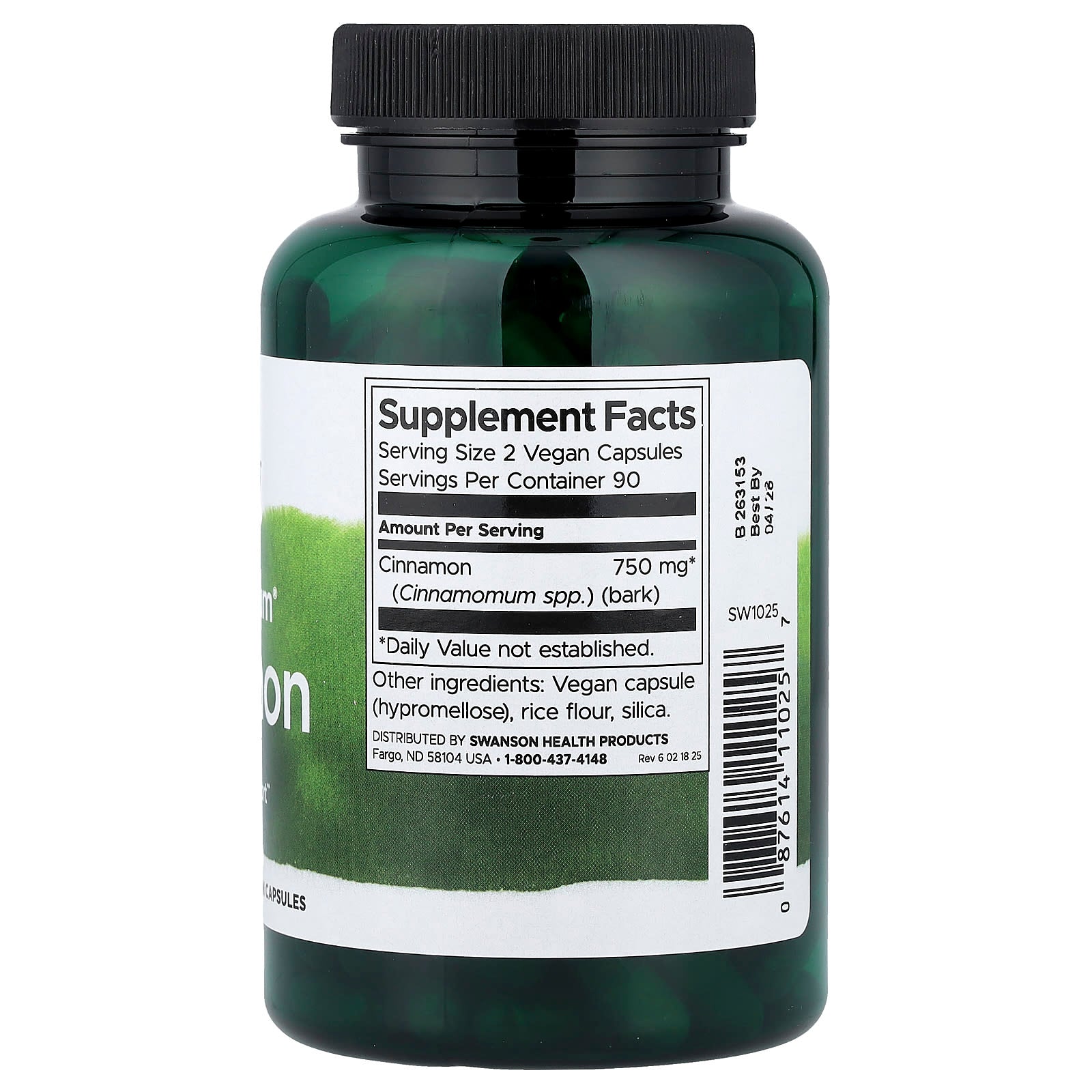 Canela de espectro total, 375 mg, 180 caps, Swanson