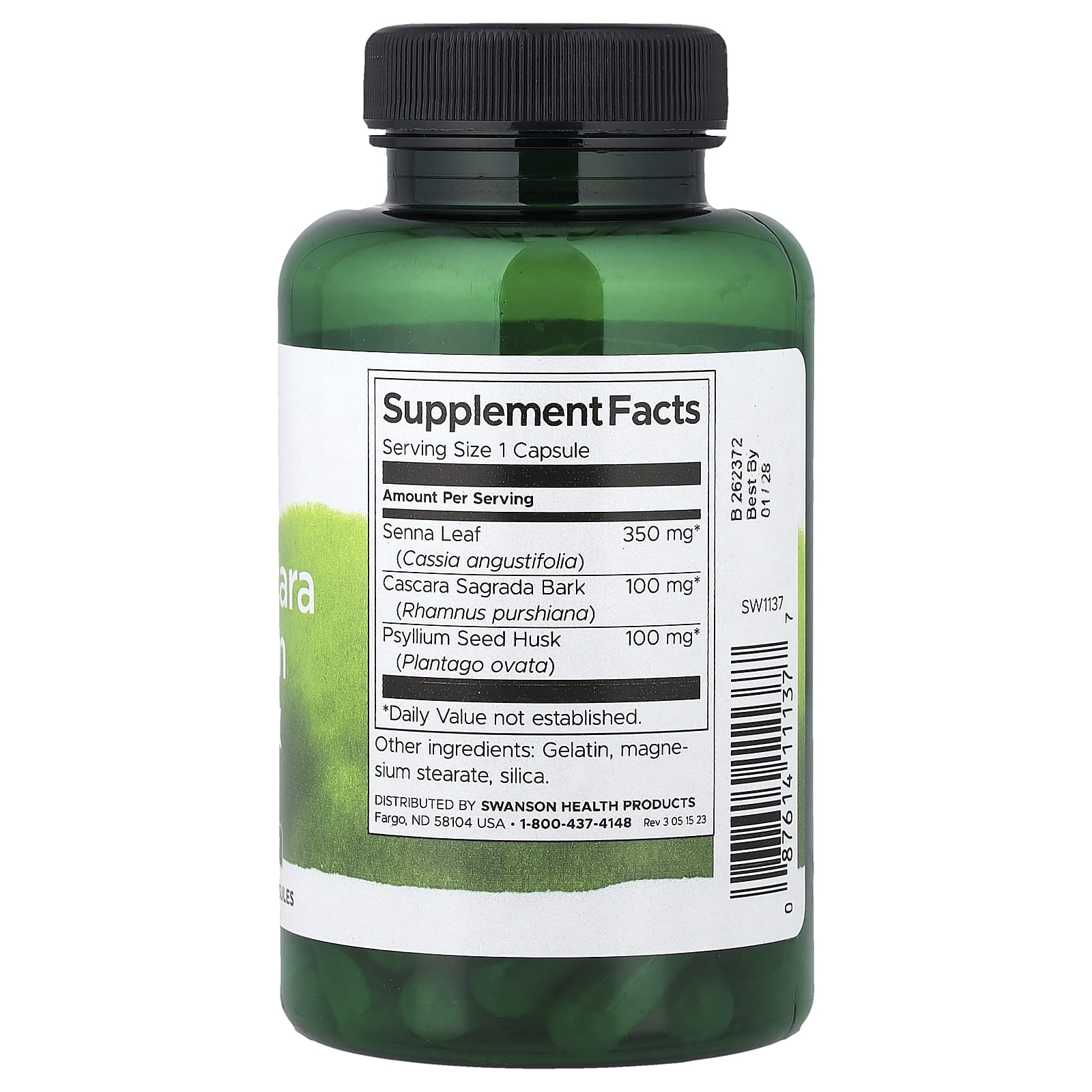 Complexo Sene, Cáscara e Psyllium, 90 caps, Swanson