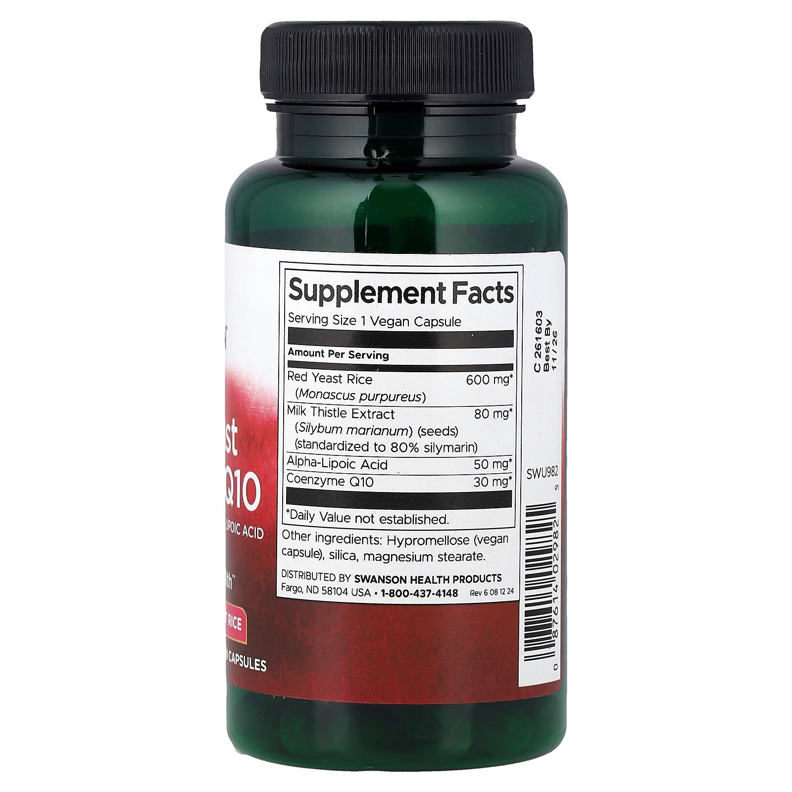 Arroz Vermelho Fermentado e CoQ10, 60 vcaps, Swanson