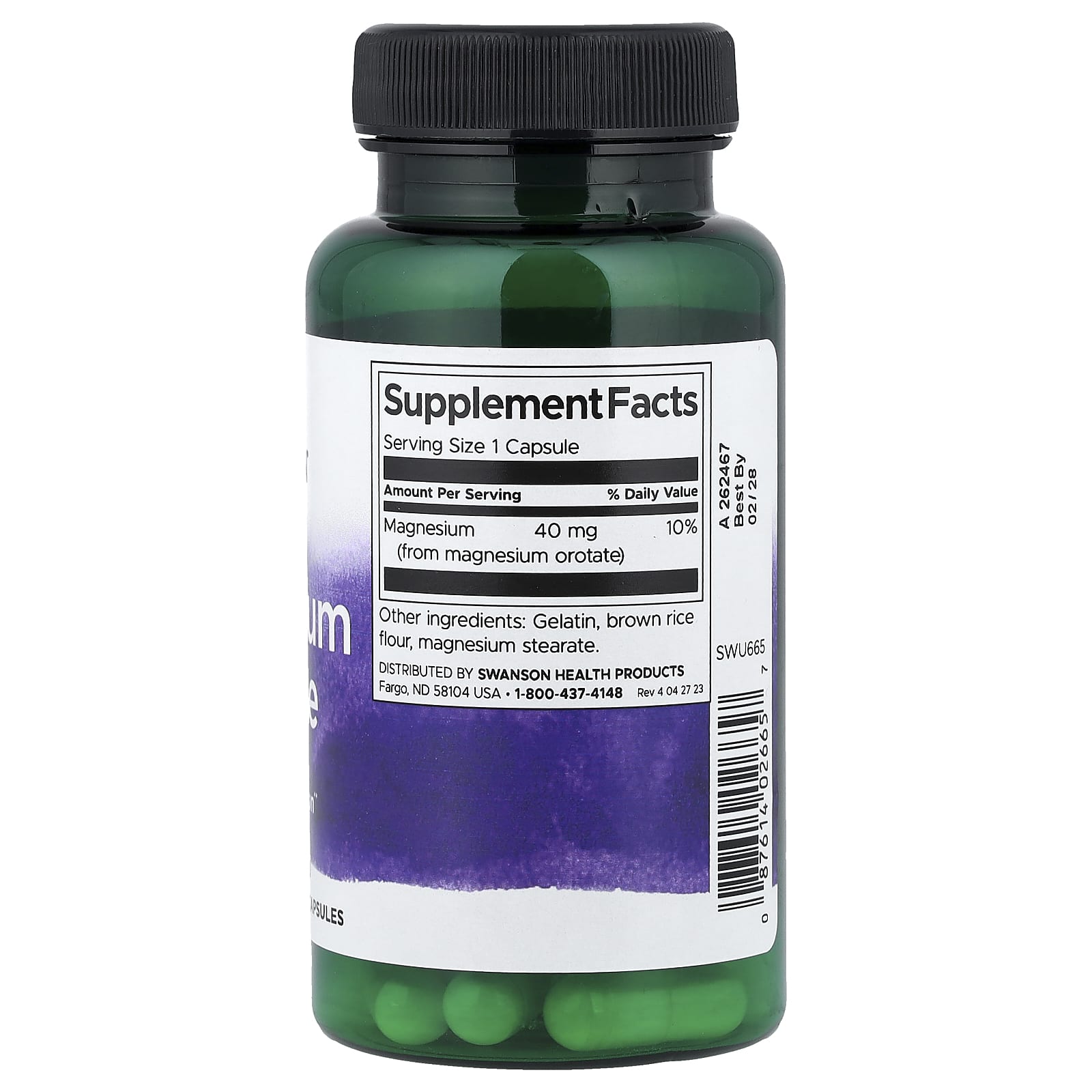 Orotato de magnésio, 40 mg, 60 caps, Swanson